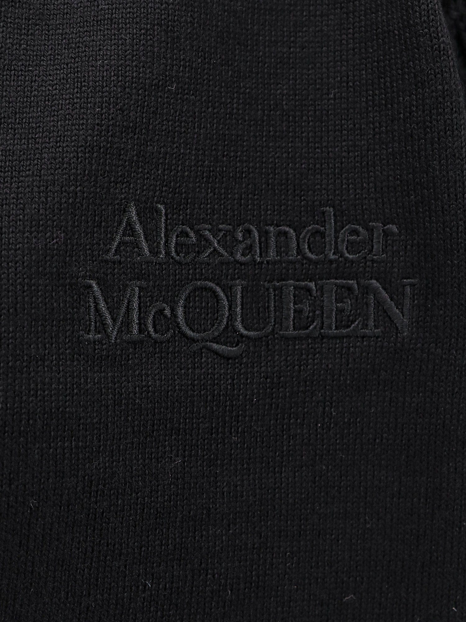 Alexander McQueen Wool cardigan with logo embroidery