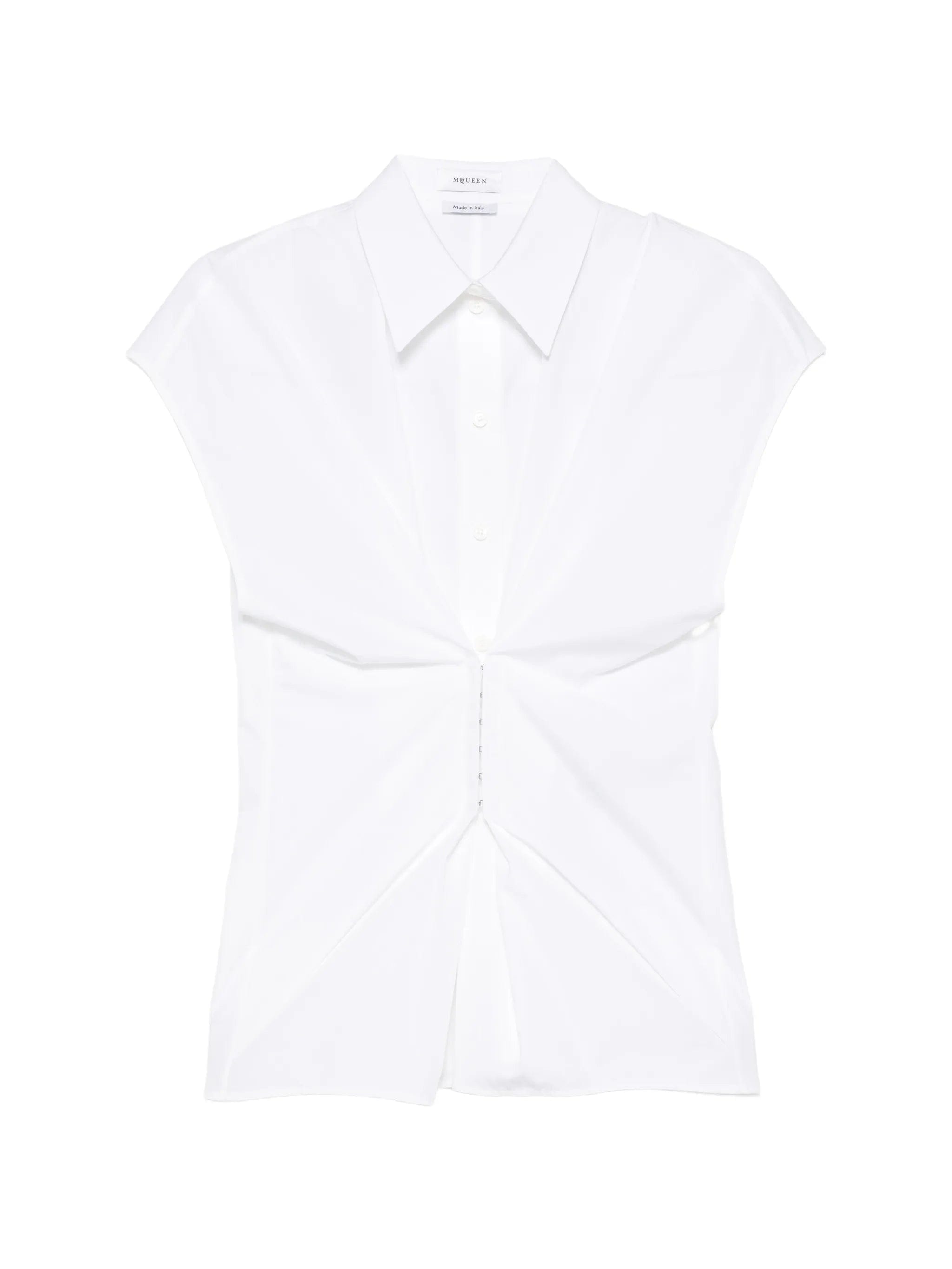 Alexander McQueen gathered short - sleeved shirt