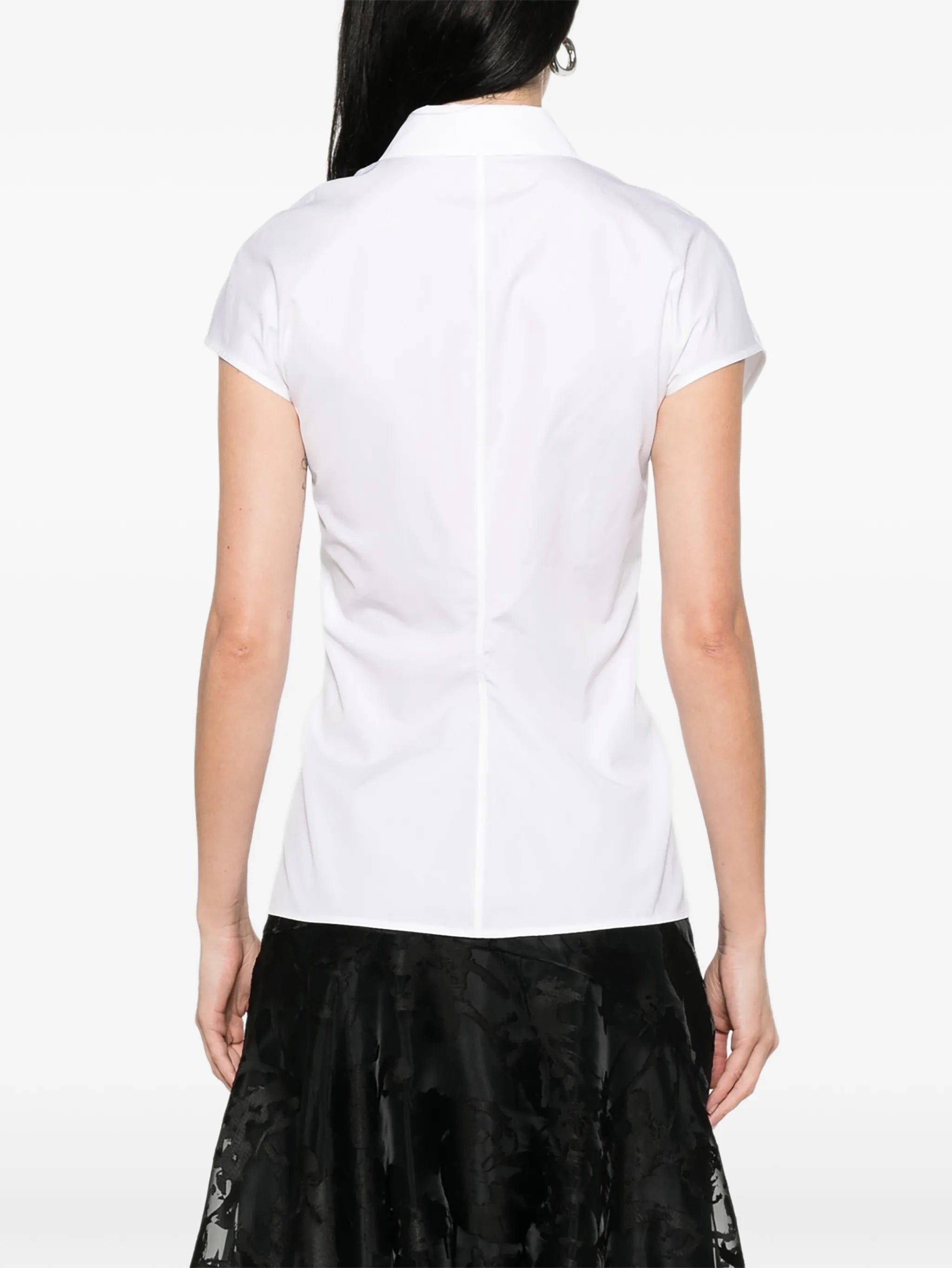 Alexander McQueen gathered short - sleeved shirt
