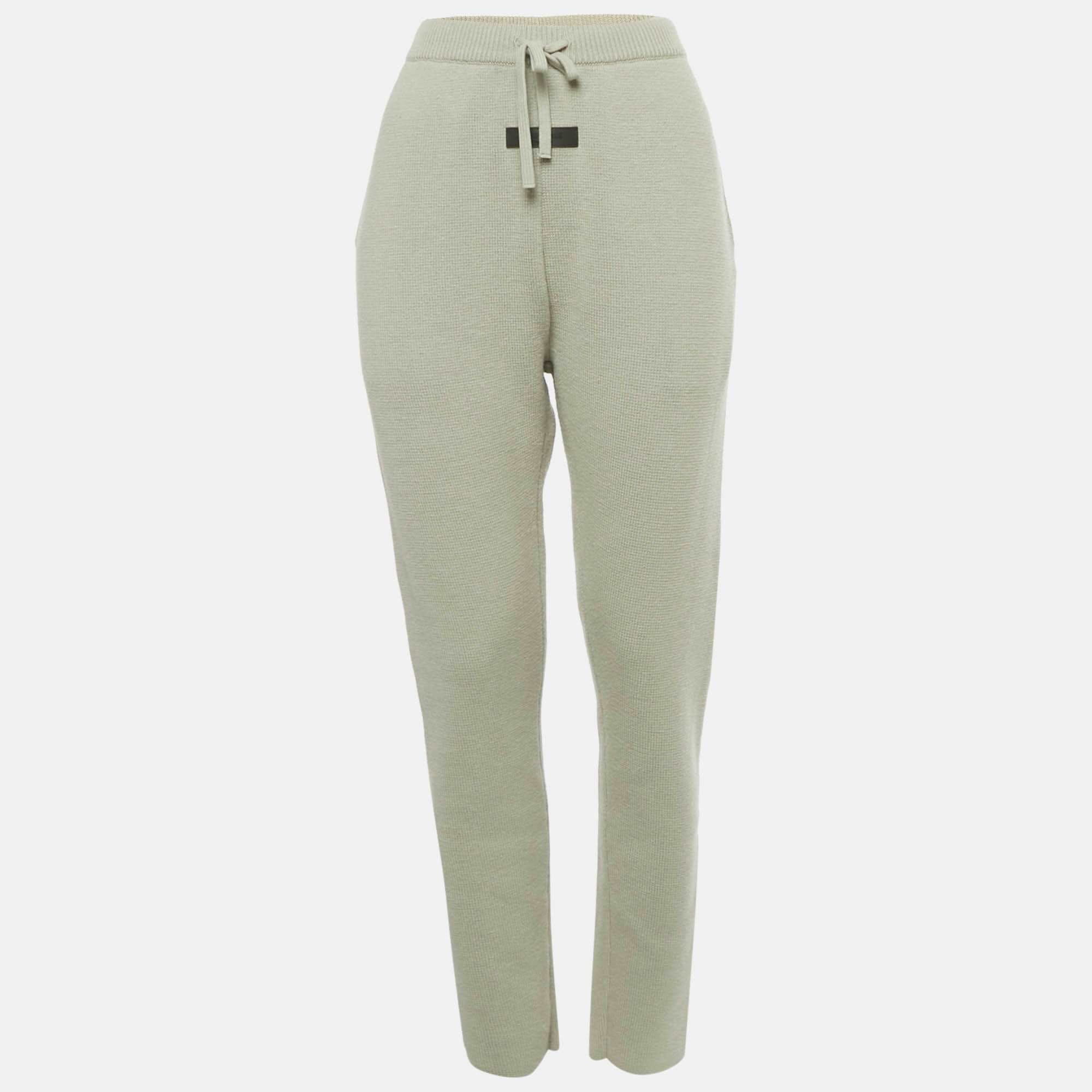 Fear of God Essentials Fear Of God Green Milano Knit Sweatpants