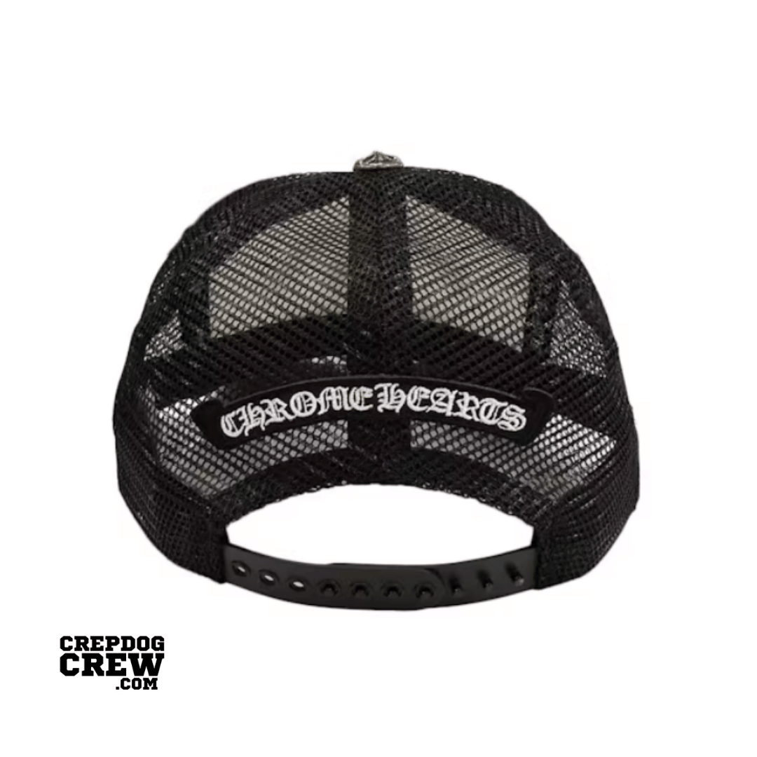 Chrome Hearts Hollywood Cross King Taco Trucker Cap Black/White