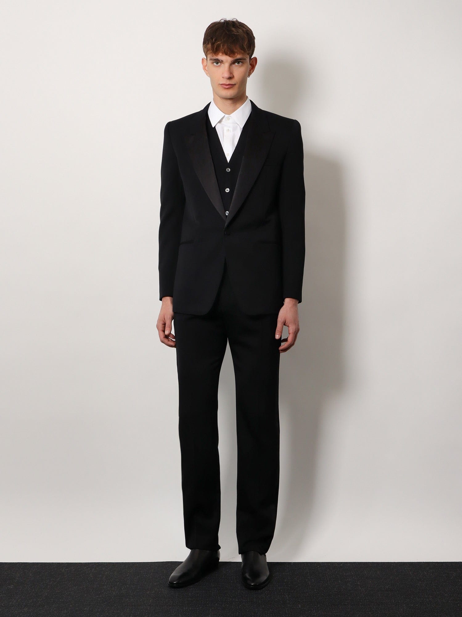 Saint Laurent Tuxedo wool trouser with lateral satin bands