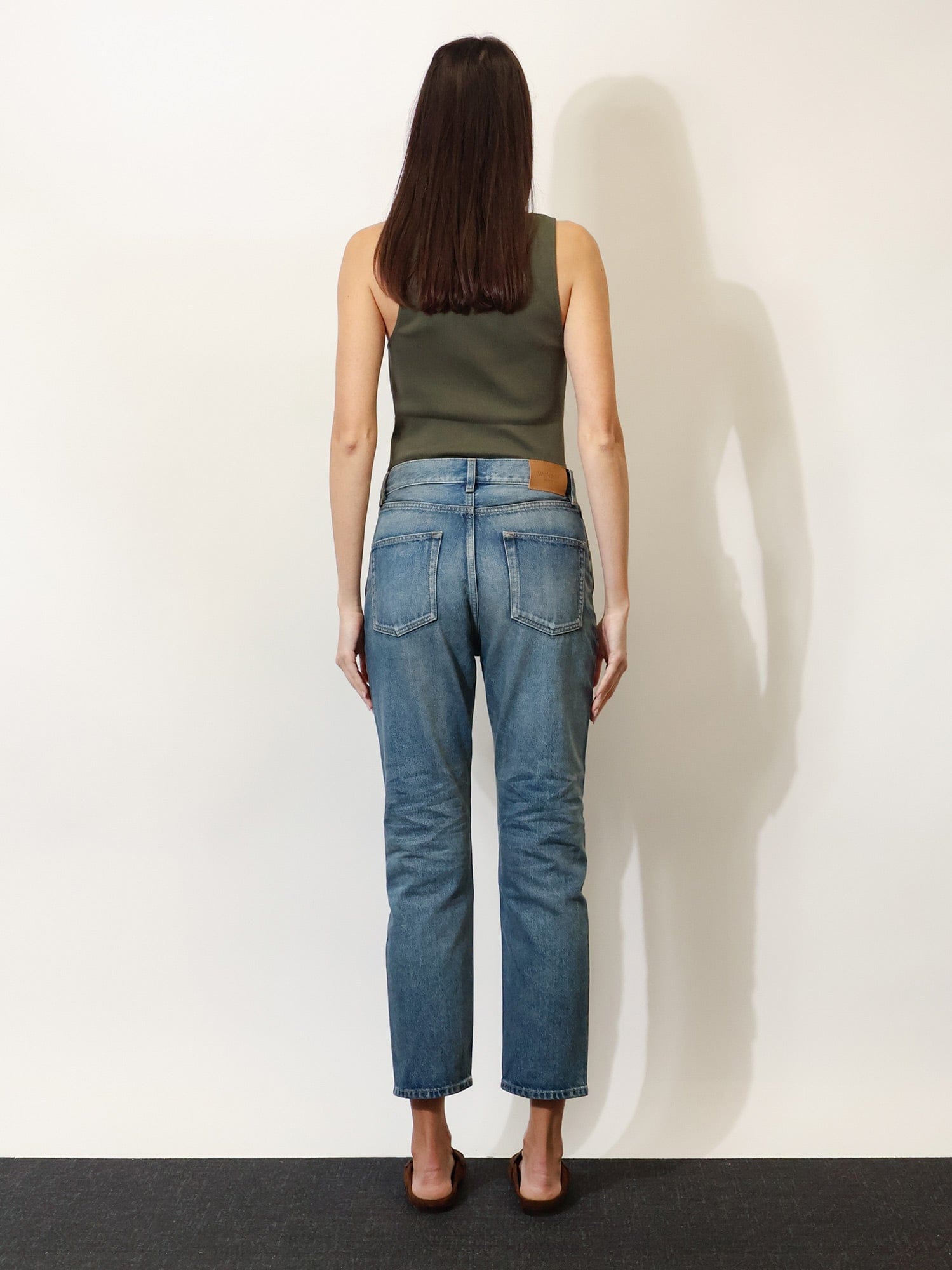 Saint Laurent Ankle midi blue denim jeans