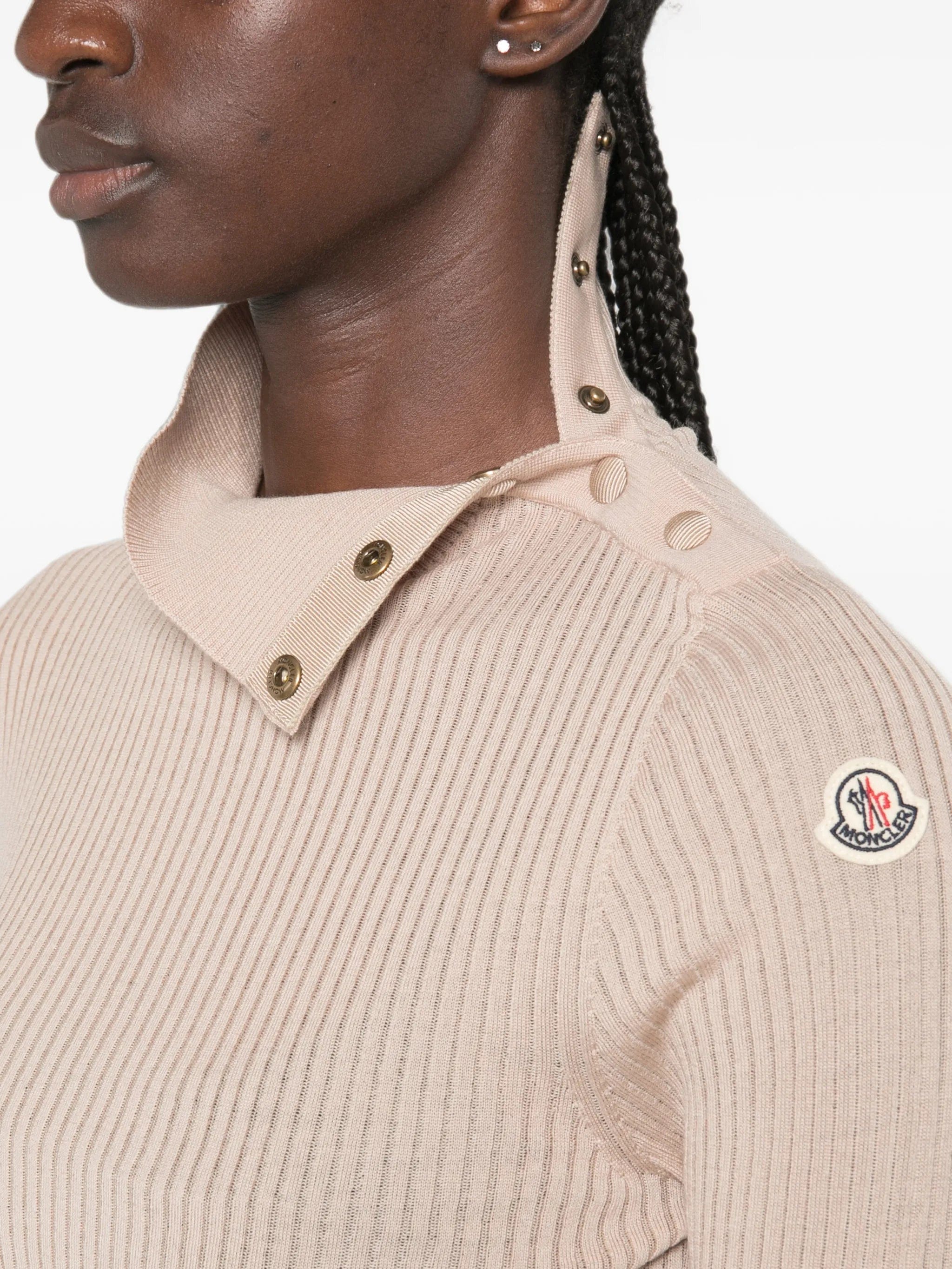 Moncler ribbed - knit button - fastening sweater