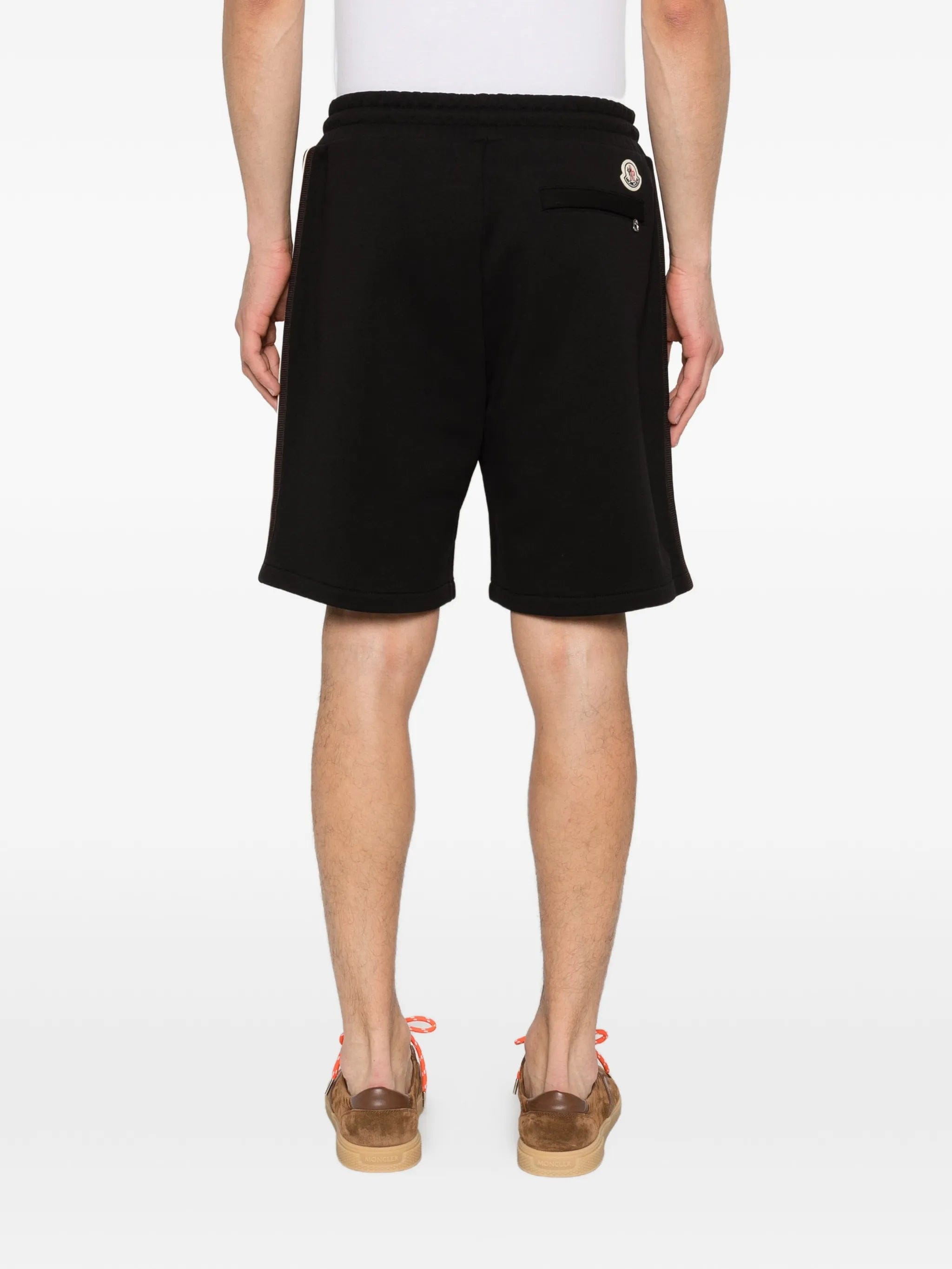 Moncler drawstring side stripe shorts