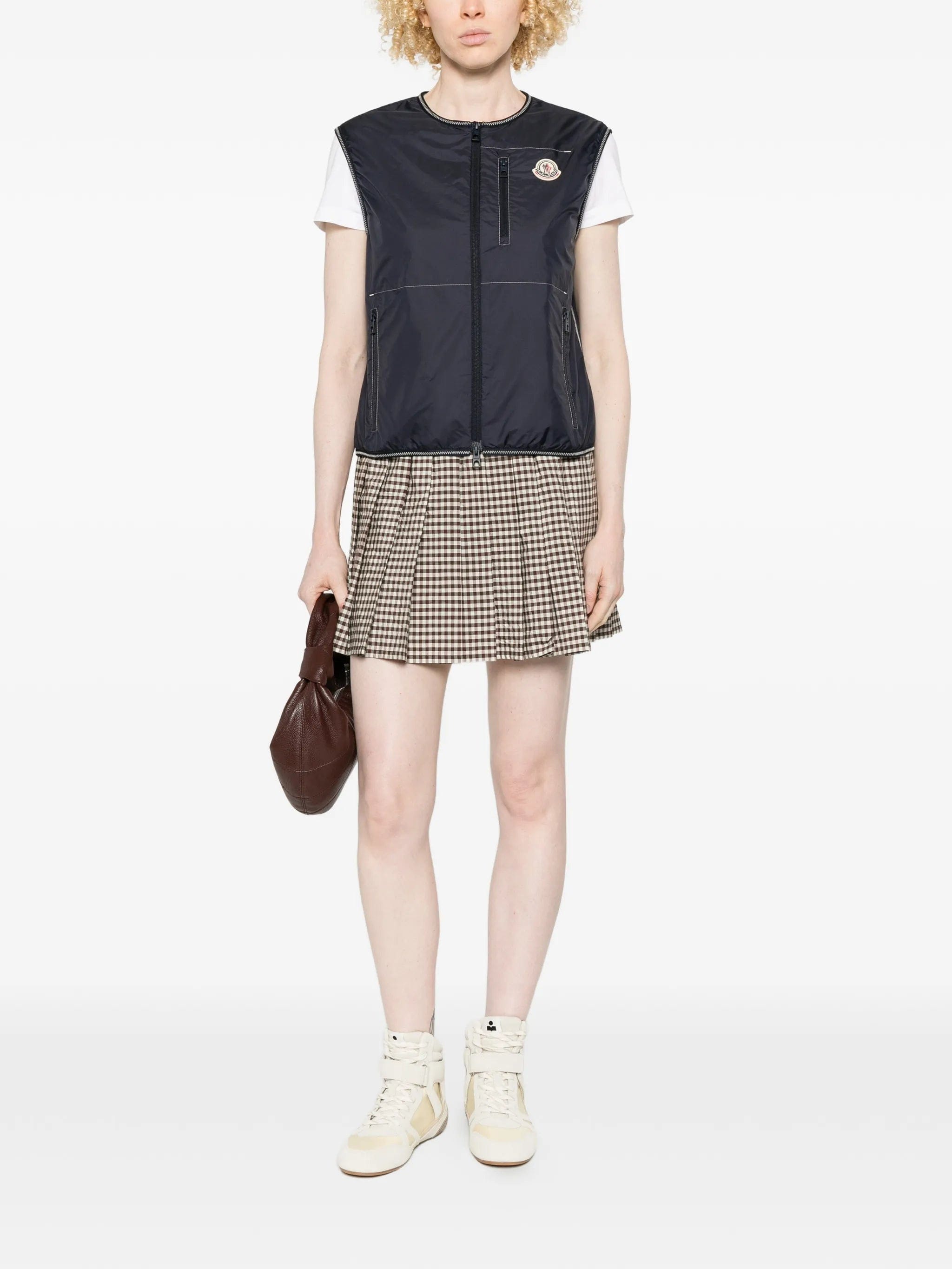 Moncler checked pleated mini skirt