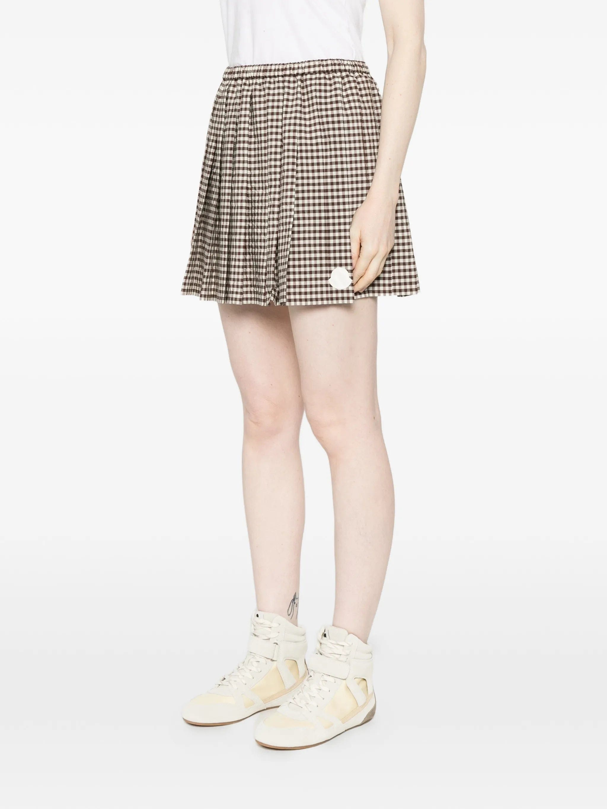 Moncler checked pleated mini skirt