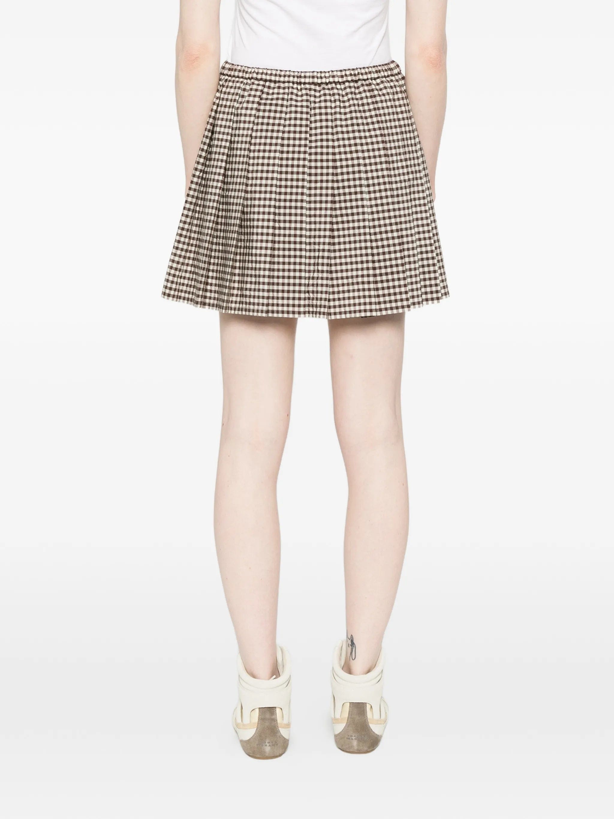 Moncler checked pleated mini skirt