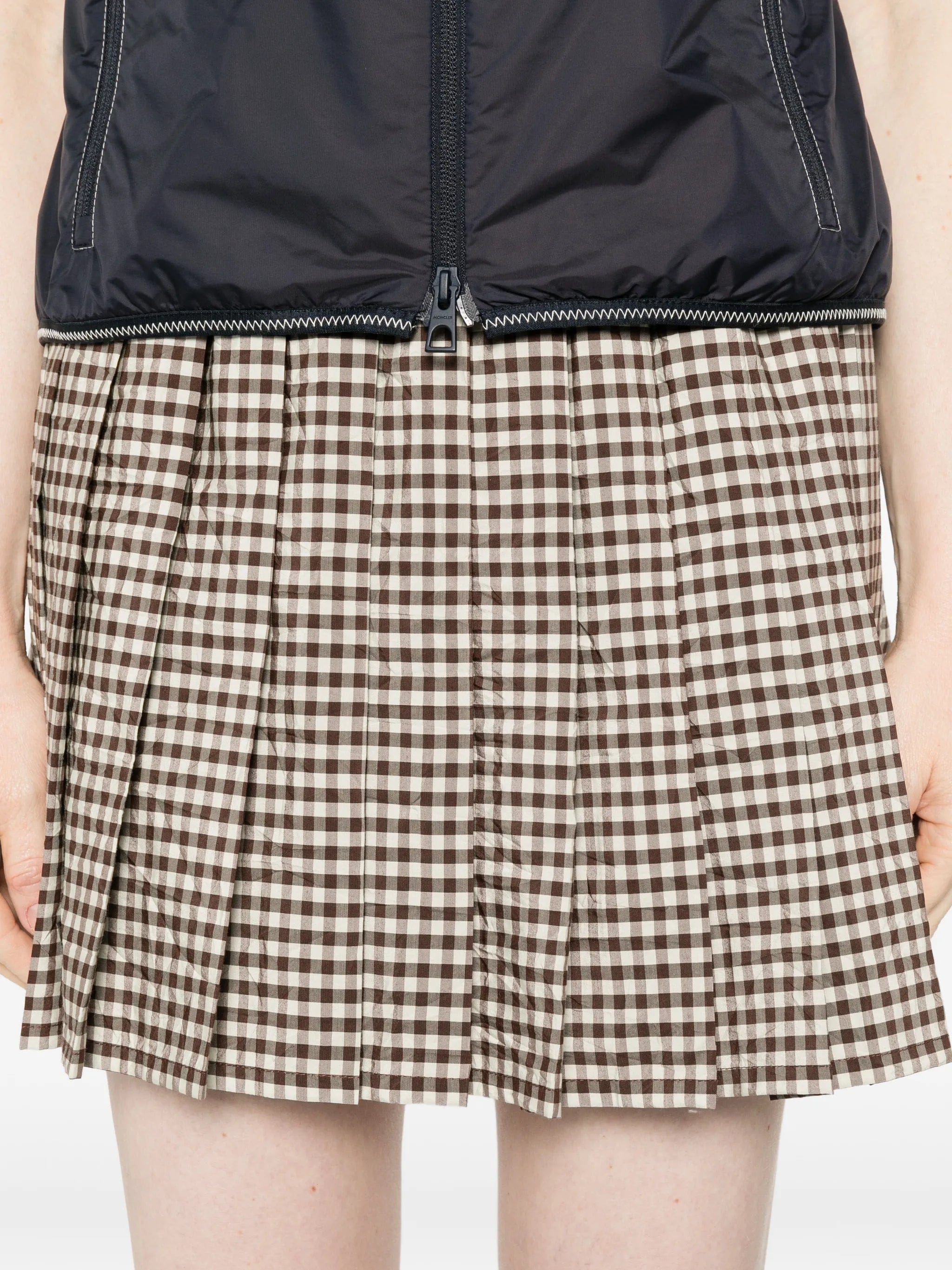 Moncler checked pleated mini skirt