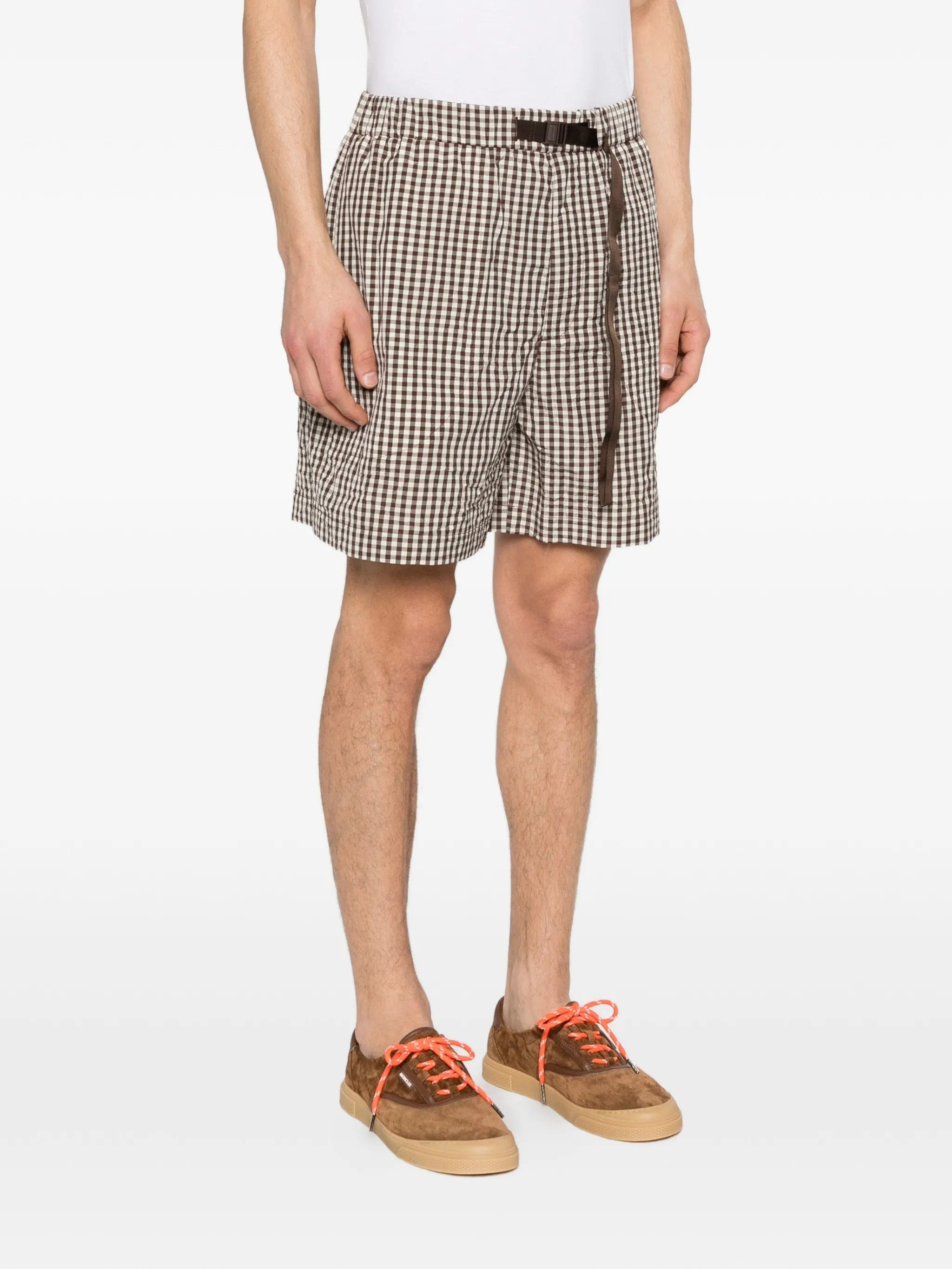 Moncler checked belt shorts