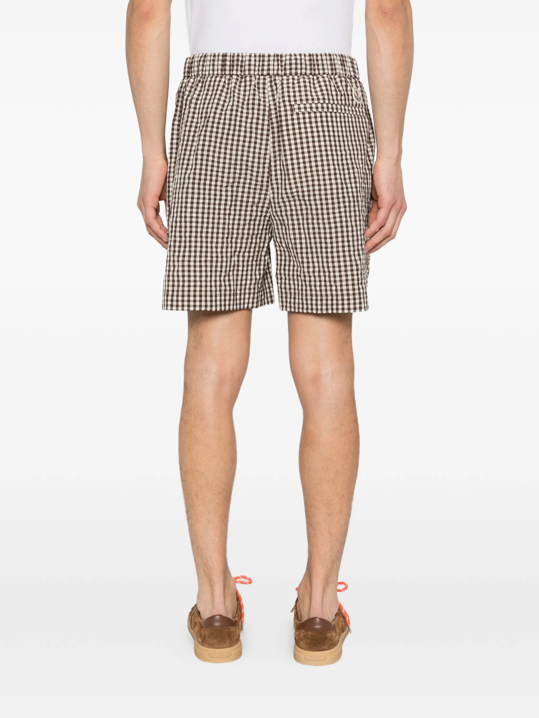 Moncler checked belt shorts