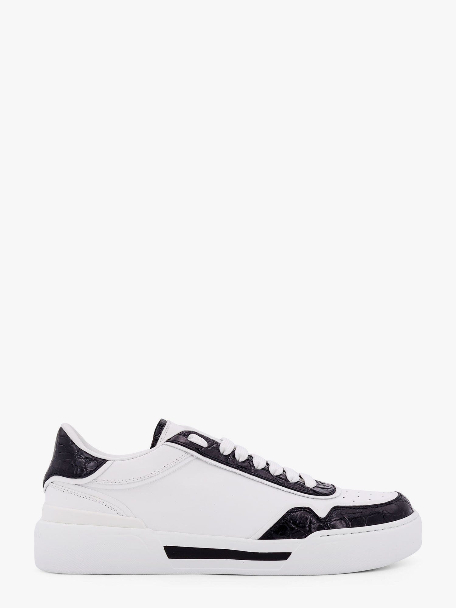 Dolce & Gabbana New Roma leather sneakers with crocodile details