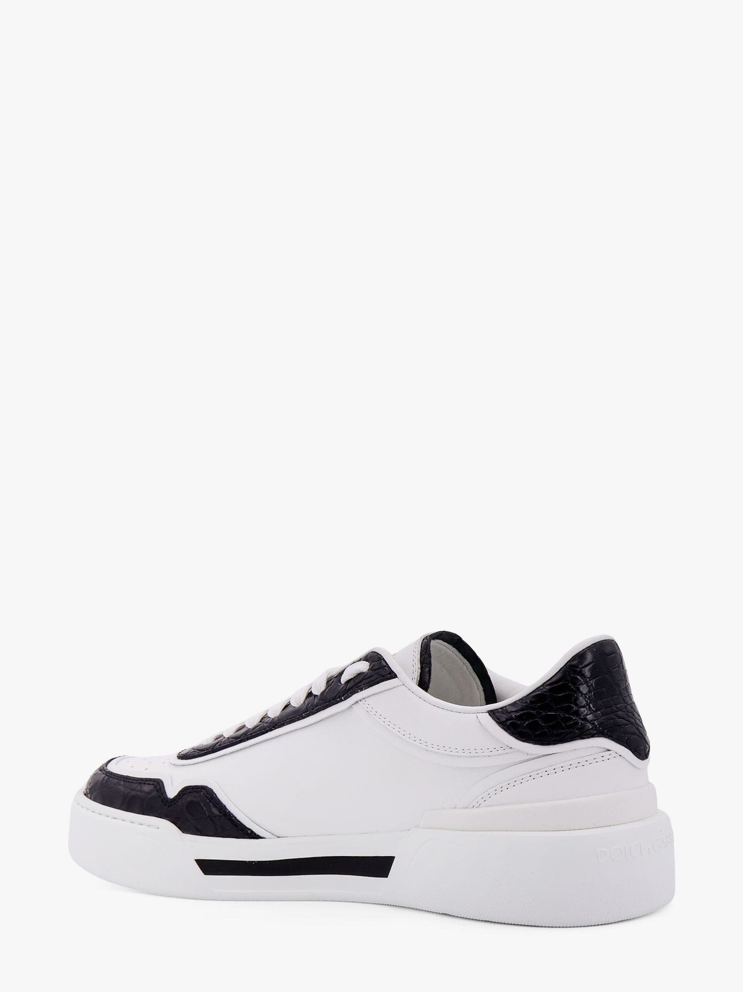 Dolce & Gabbana New Roma leather sneakers with crocodile details