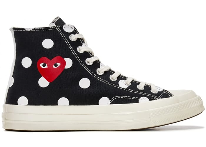 Converse Chuck Taylor All - Star 70s Hi Comme des Garcons PLAY Polka Dot Black