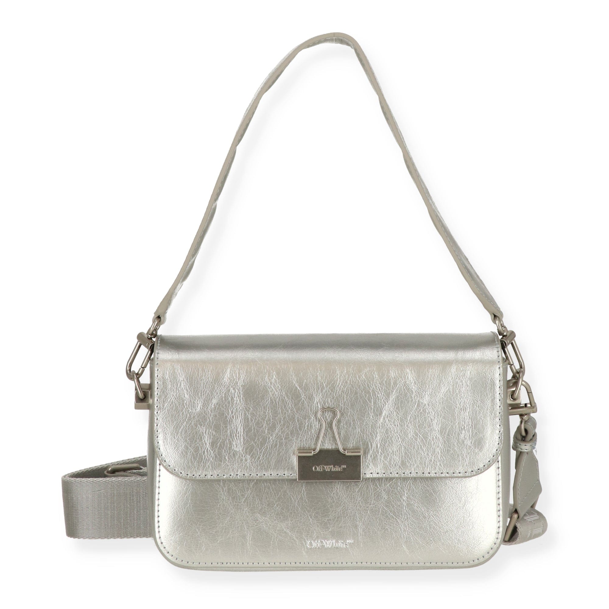 Off White Womens Silver Shoulder Bag