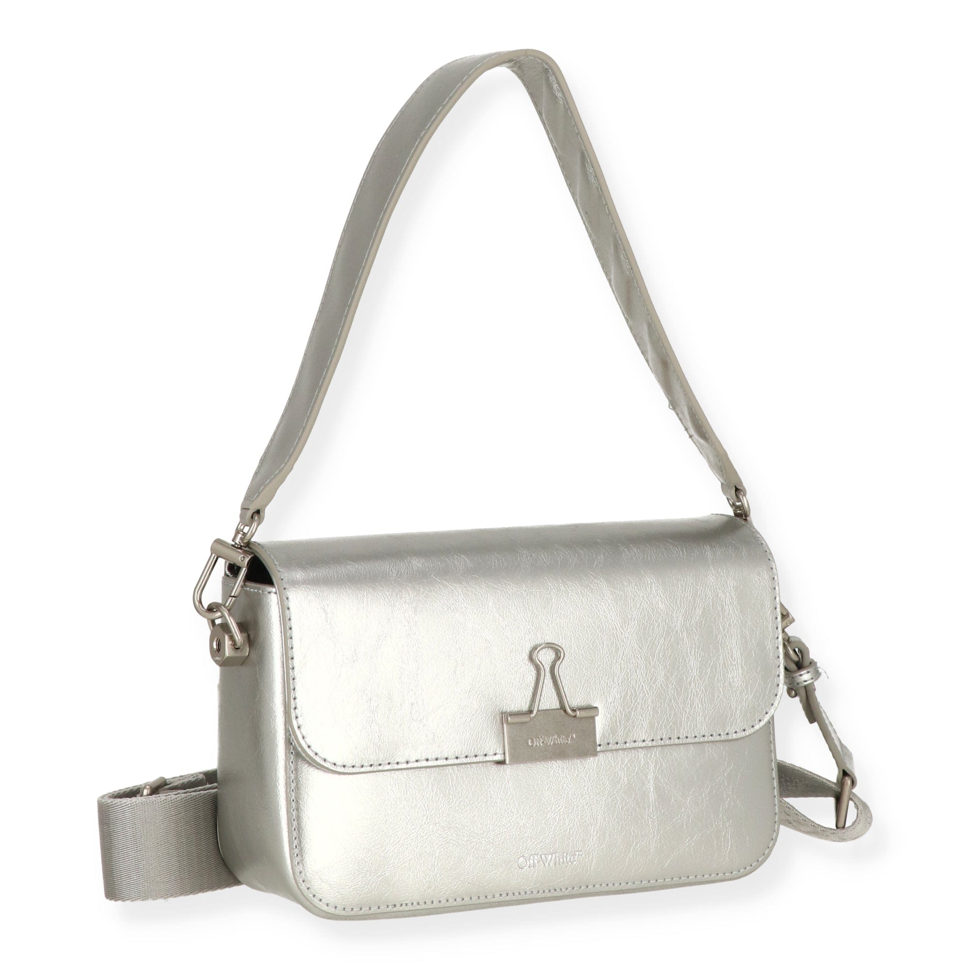 Off White Womens Silver Shoulder Bag