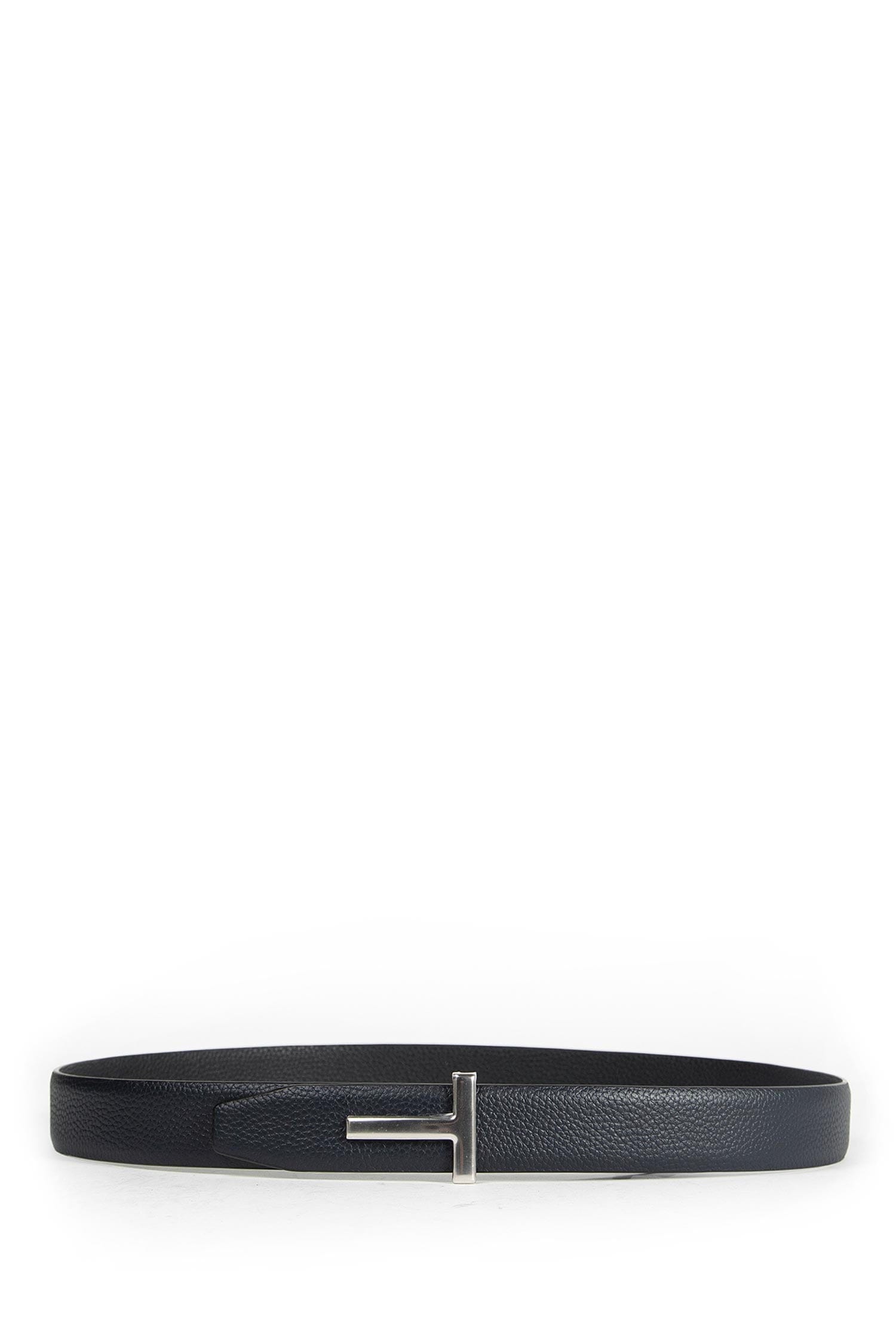 TOM FORD Grain Leather Metal T Reversible Belt