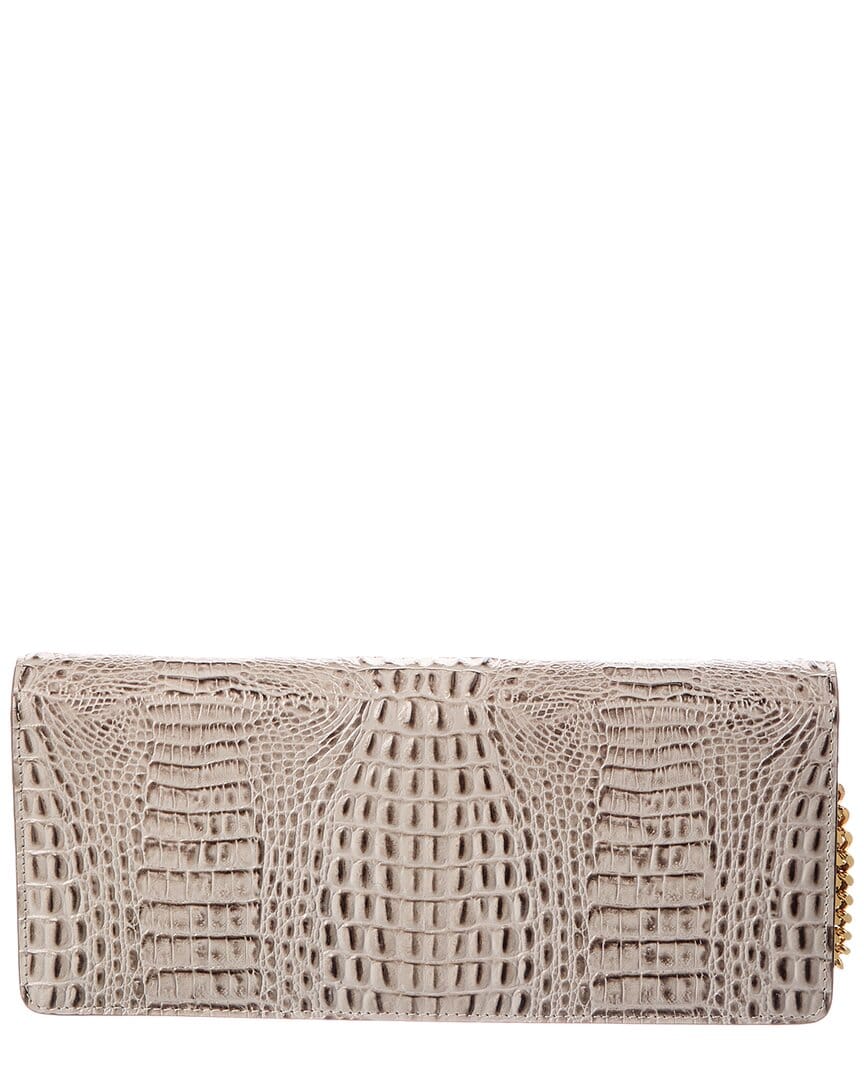 Tom Ford T Plaque Reptile - Embossed Leather Wallet On chain