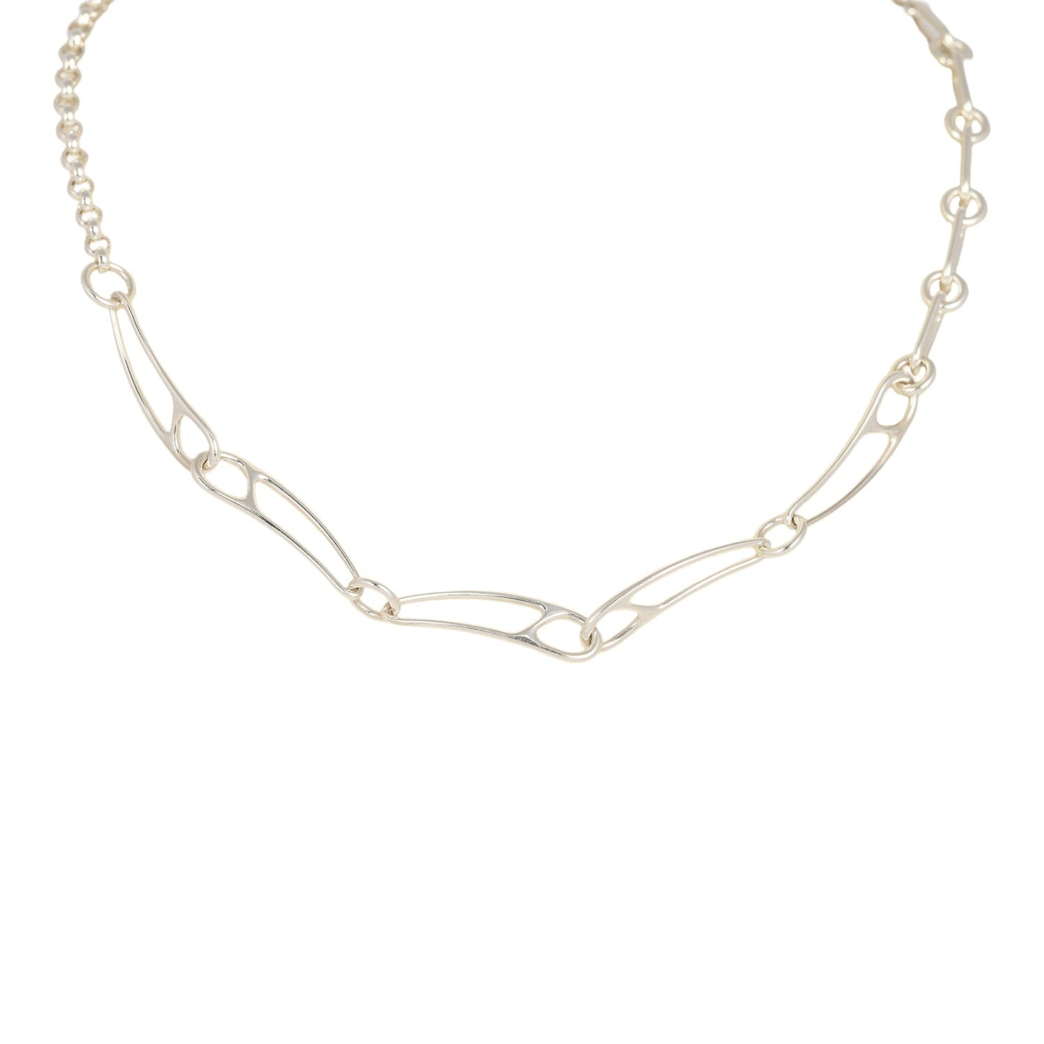 Hermes Chaine D'Ancre Punk Medium Necklace Sterling Silver