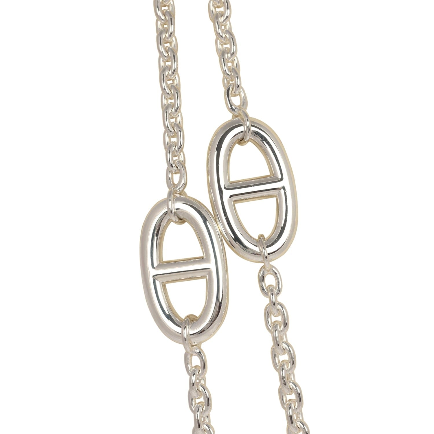 Hermes Farandole Rope Necklace 120 cm Sterling Silver Hardware