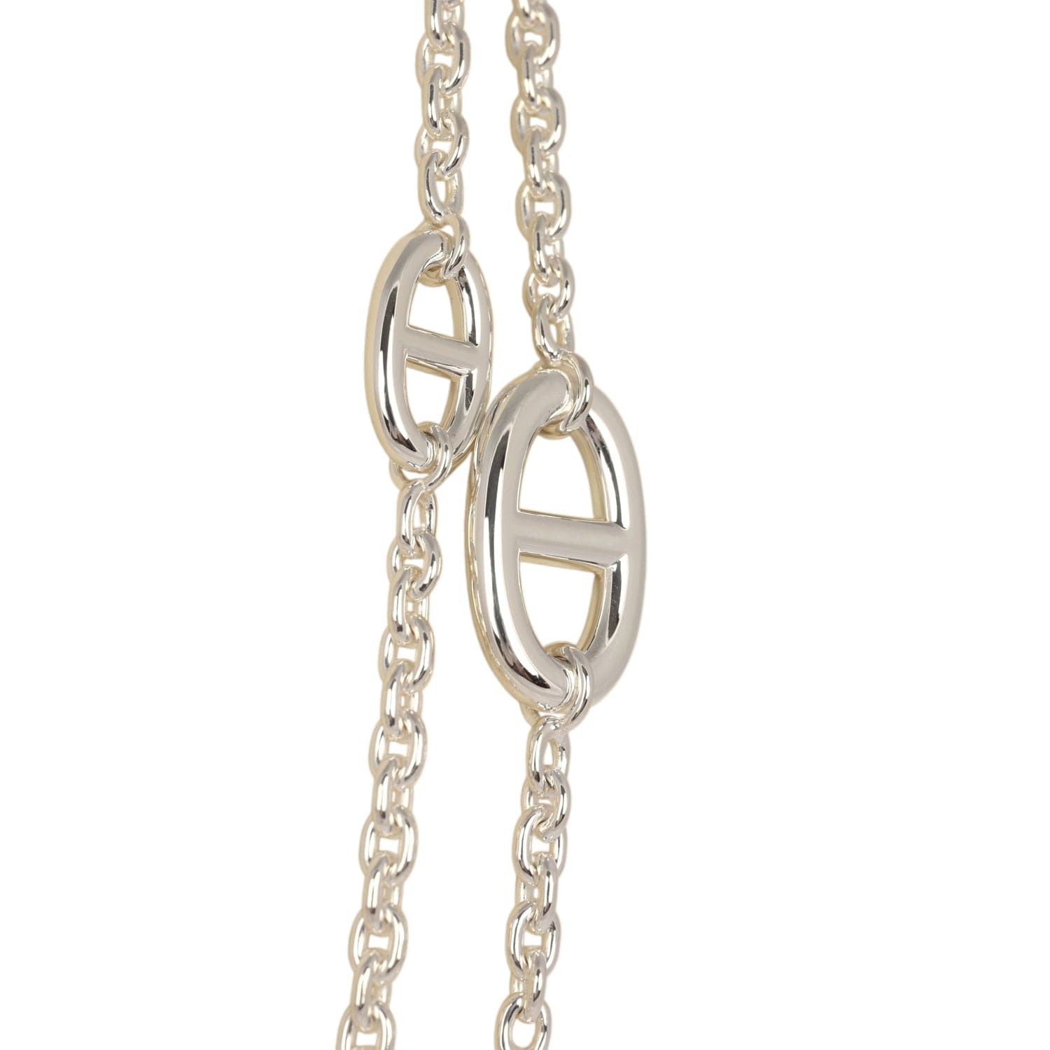 Hermes Farandole Rope Necklace 120 cm Sterling Silver Hardware