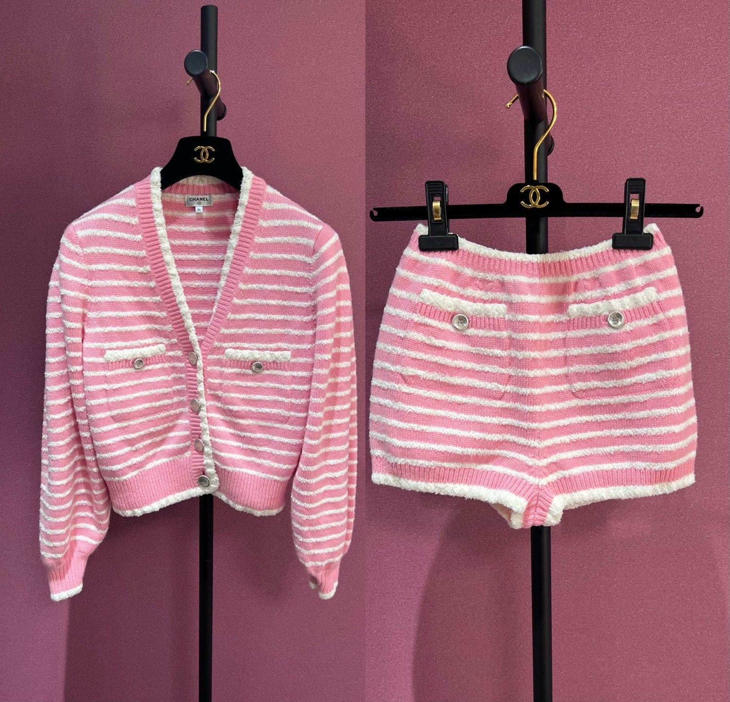 CHANEL 2020 CARDIGAN PINK 36 FT102215
