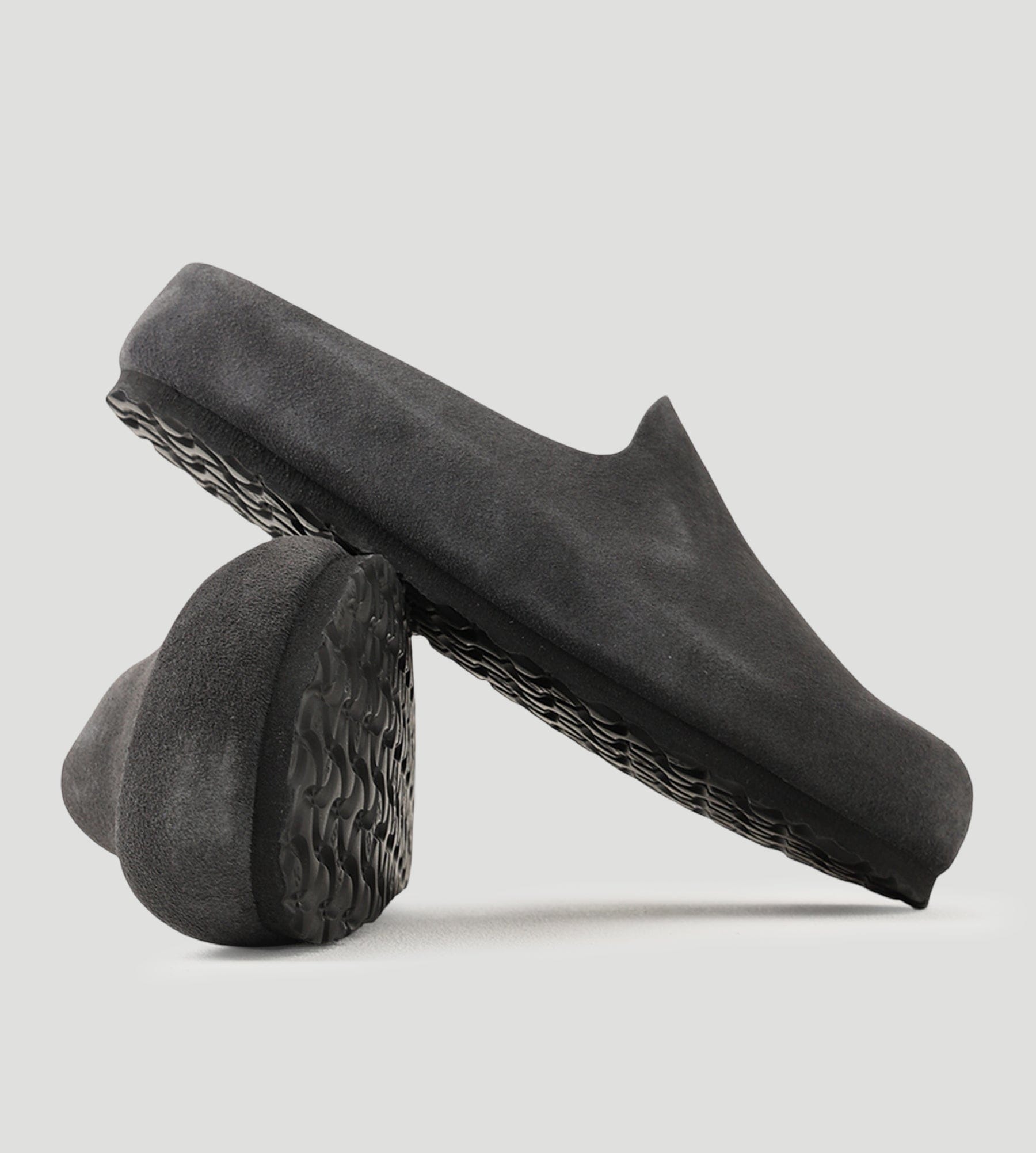 Birkenstock Amsterdam Wrapped Suede Leather Charcoal