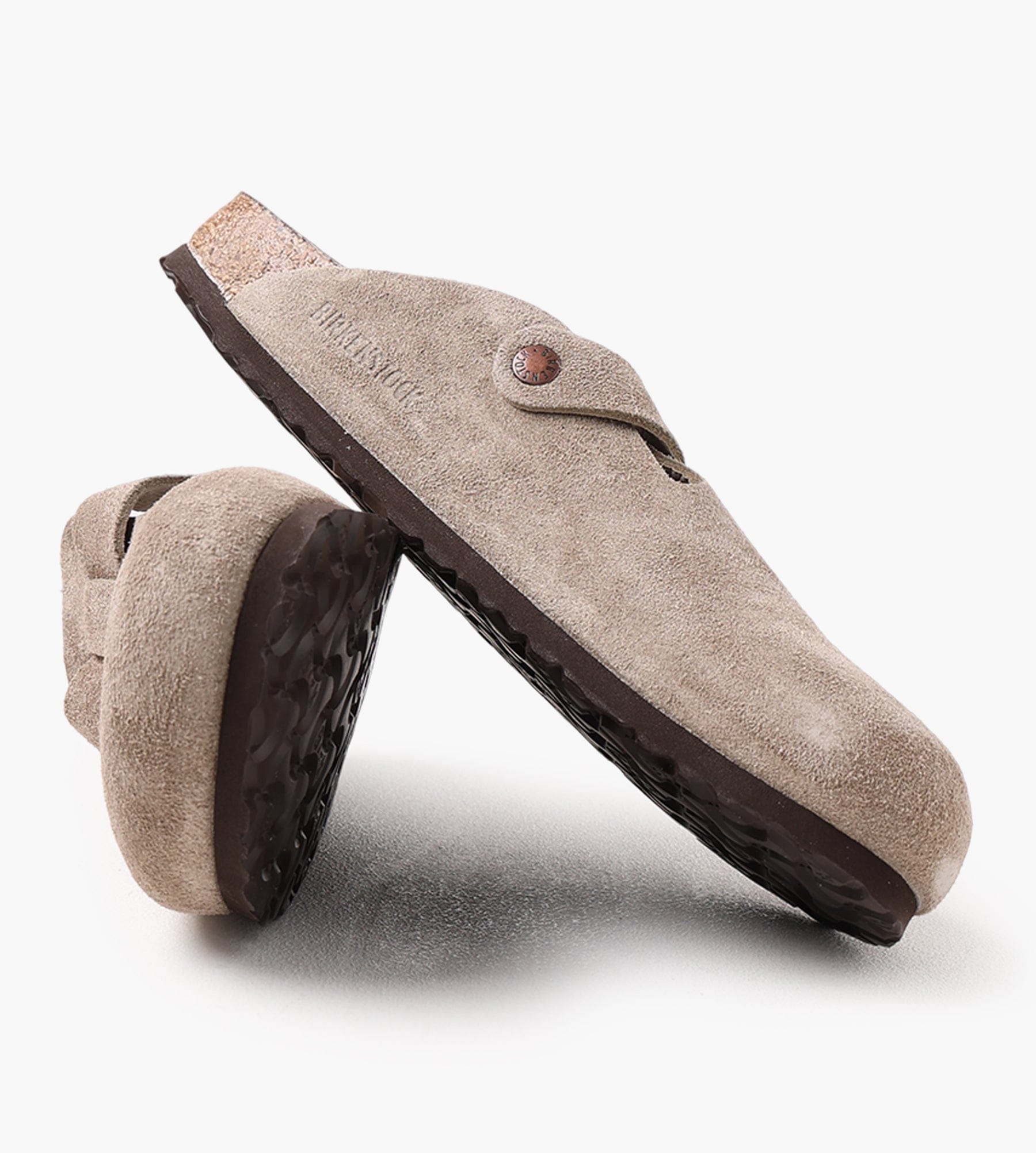 Birkenstock Boston Soft Footbed Suede Leather Taupe