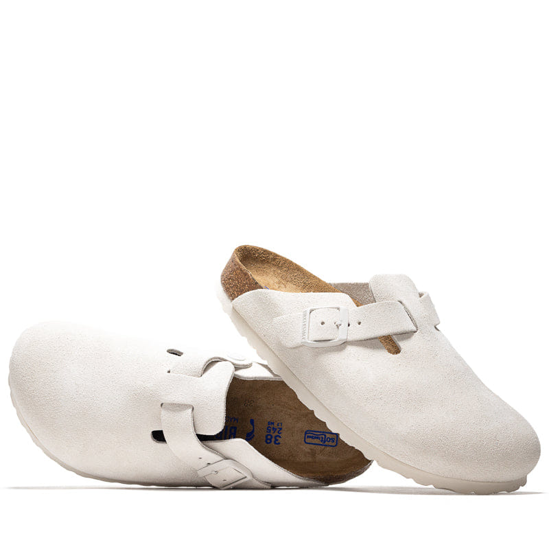 Birkenstock Women's Birkenstock Boston Soft Footbed Suede - Antique White