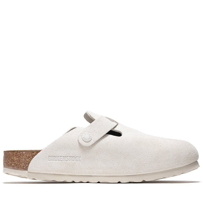Birkenstock Women's Birkenstock Boston Soft Footbed Suede - Antique White