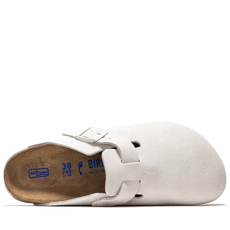 Birkenstock Women's Birkenstock Boston Soft Footbed Suede - Antique White