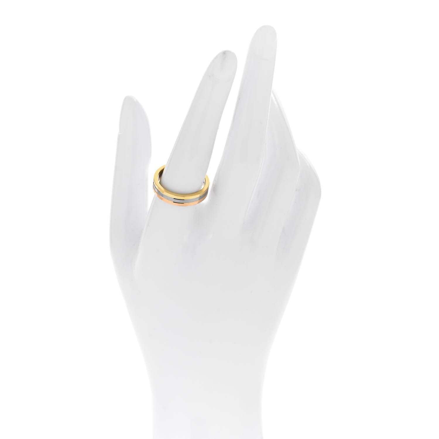 Cartier 18K Pink White Yellow Gold 4.8 mm Vendome Louis Cartier Wedding Band Ring 57 8