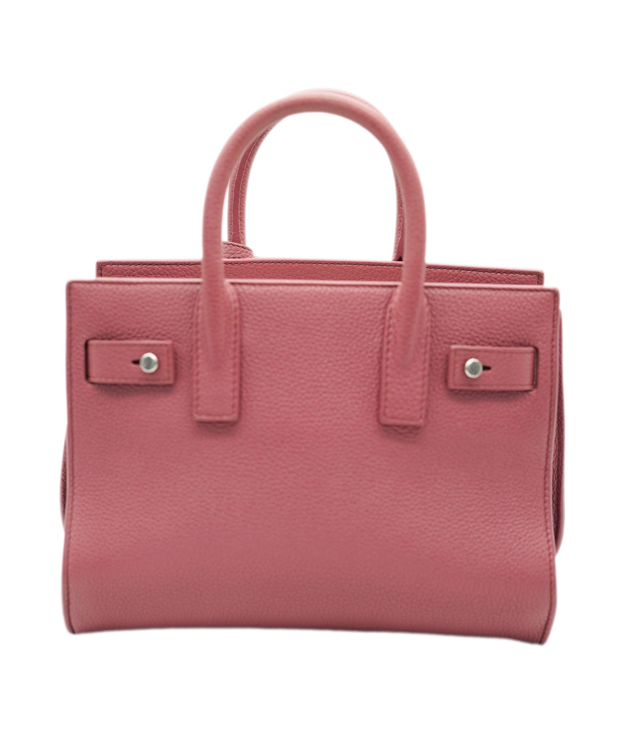 Yves Saint Laurent YSL Small Pink Grained Leather Sac De Jour Bag PHW AGC1722
