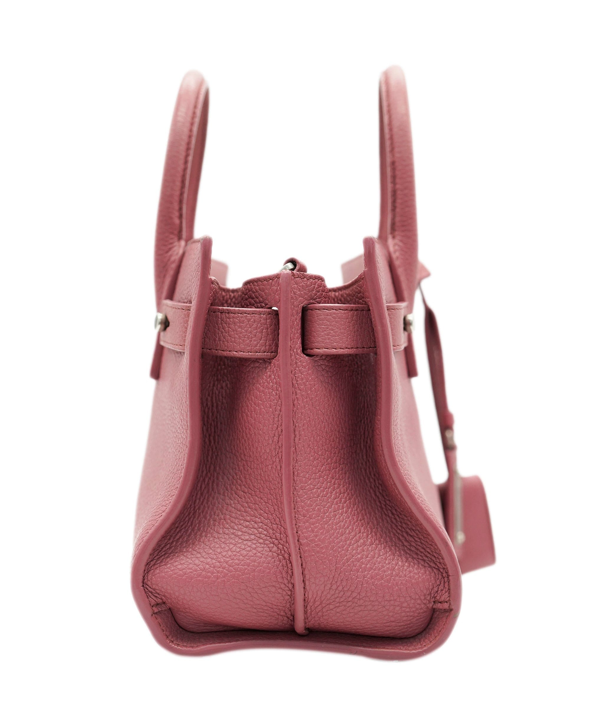 Yves Saint Laurent YSL Small Pink Grained Leather Sac De Jour Bag PHW AGC1722
