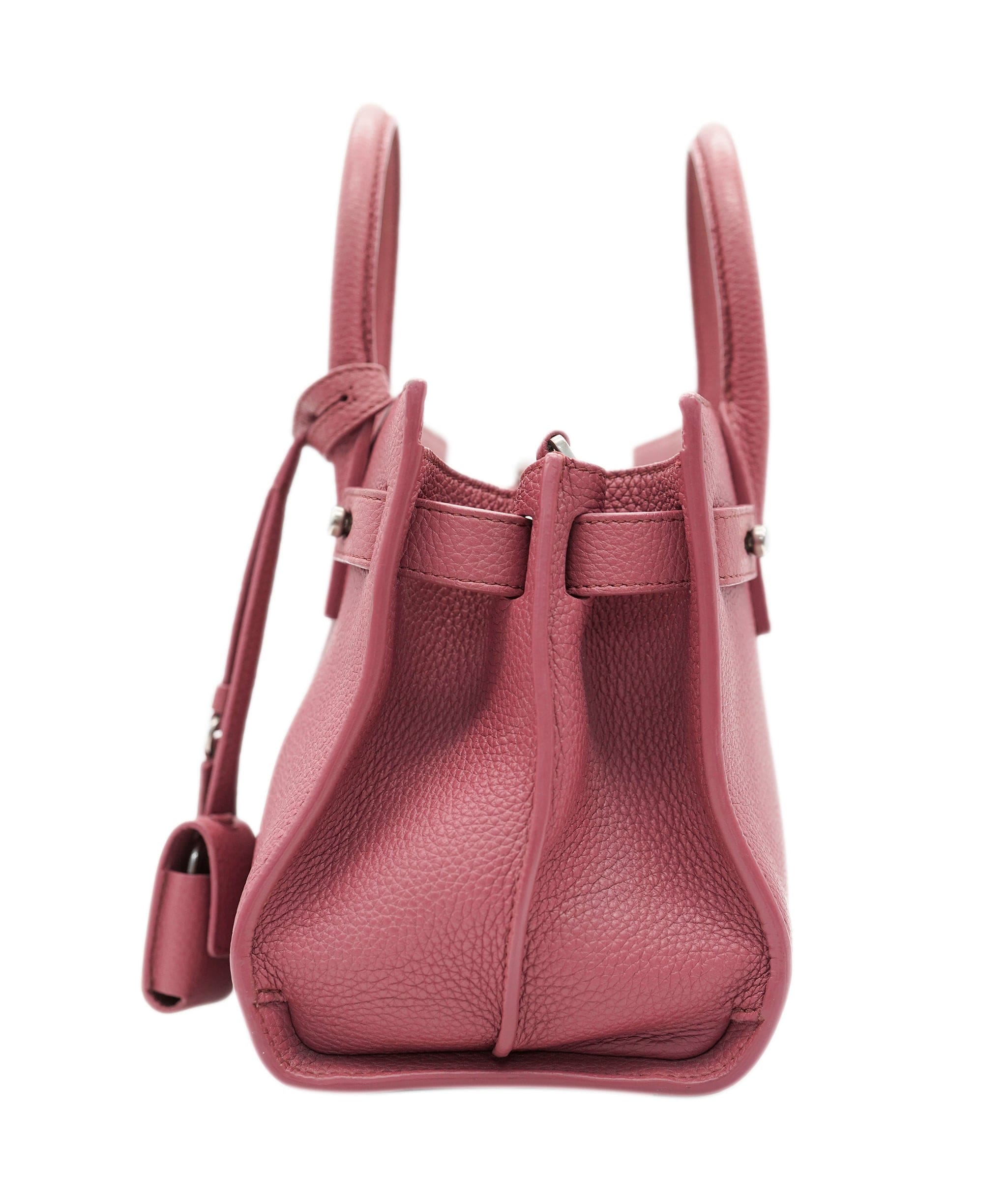 Yves Saint Laurent YSL Small Pink Grained Leather Sac De Jour Bag PHW AGC1722