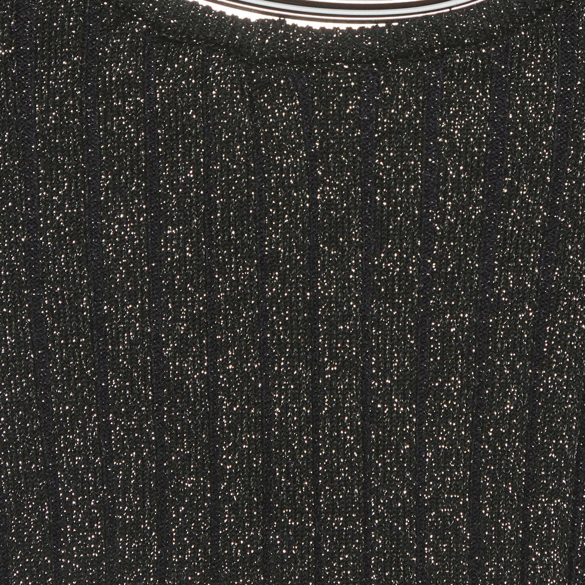 Diesel Black Lurex Knit Logo Detail Tube Top