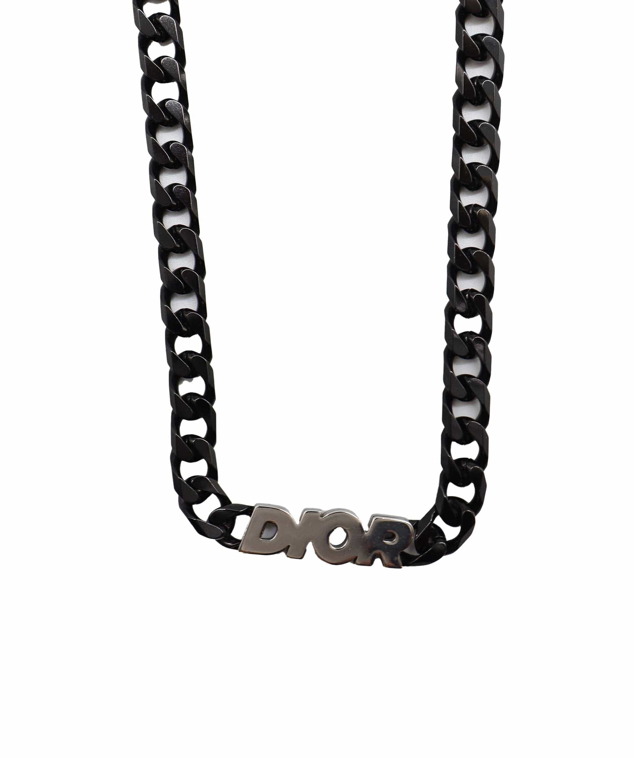 Christian Dior Necklace metal Black Auth 106964 DXBS3142