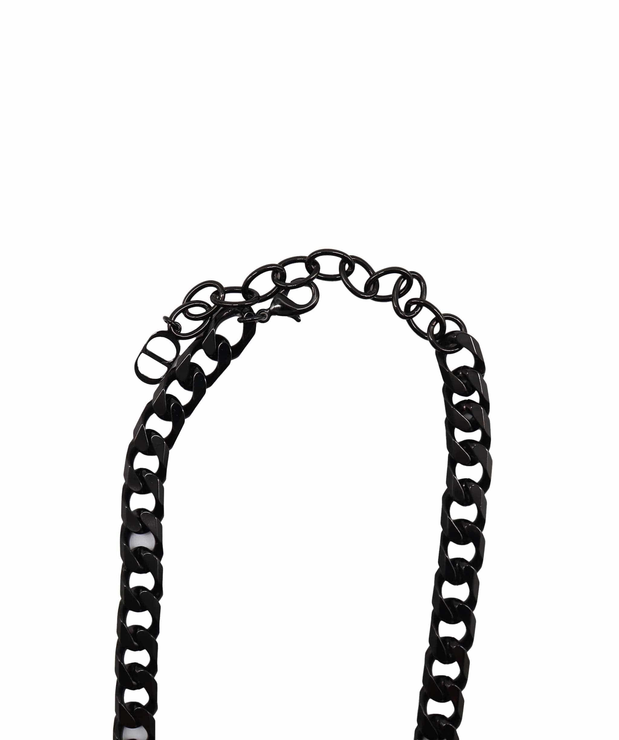 Christian Dior Necklace metal Black Auth 106964 DXBS3142