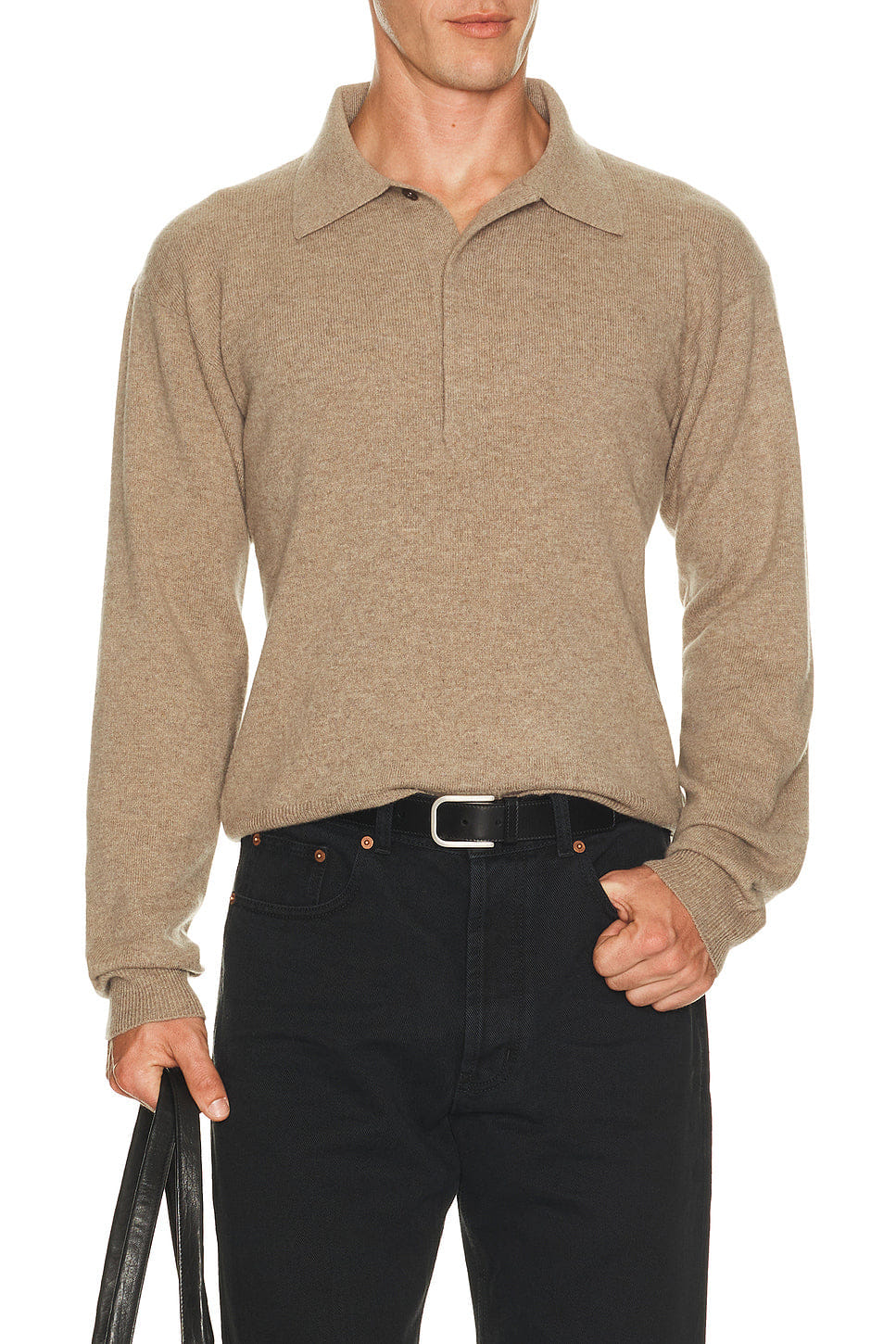 Saint Laurent Loose Fit Long Sleeve Polo