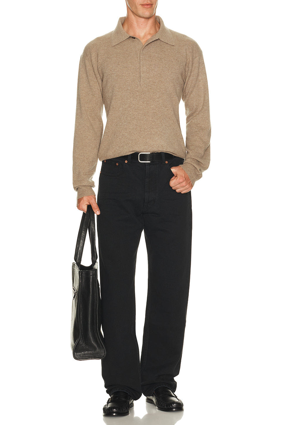 Saint Laurent Loose Fit Long Sleeve Polo