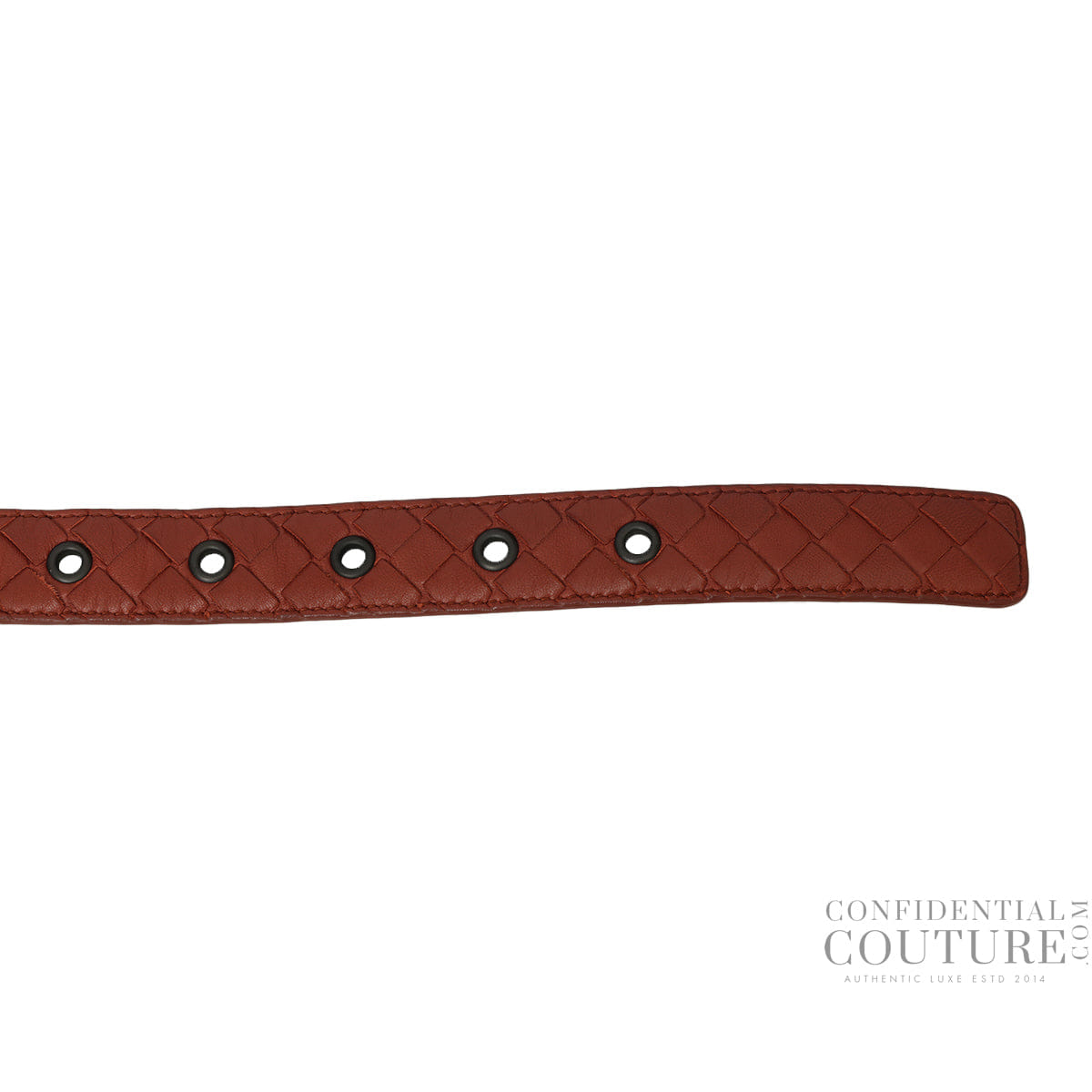 Bottega Veneta Brick Intrecciato Leather Belt 36
