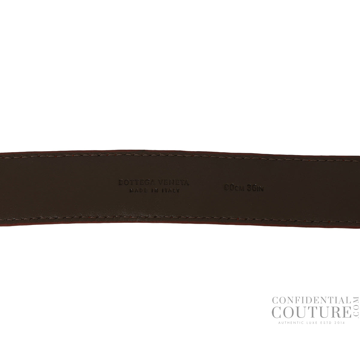 Bottega Veneta Brick Intrecciato Leather Belt 36