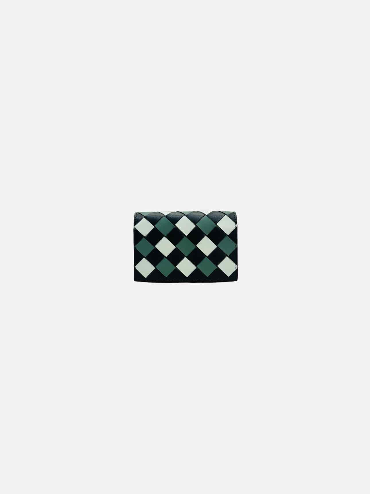 Bottega Veneta Black, Green & Black Compact Wallet