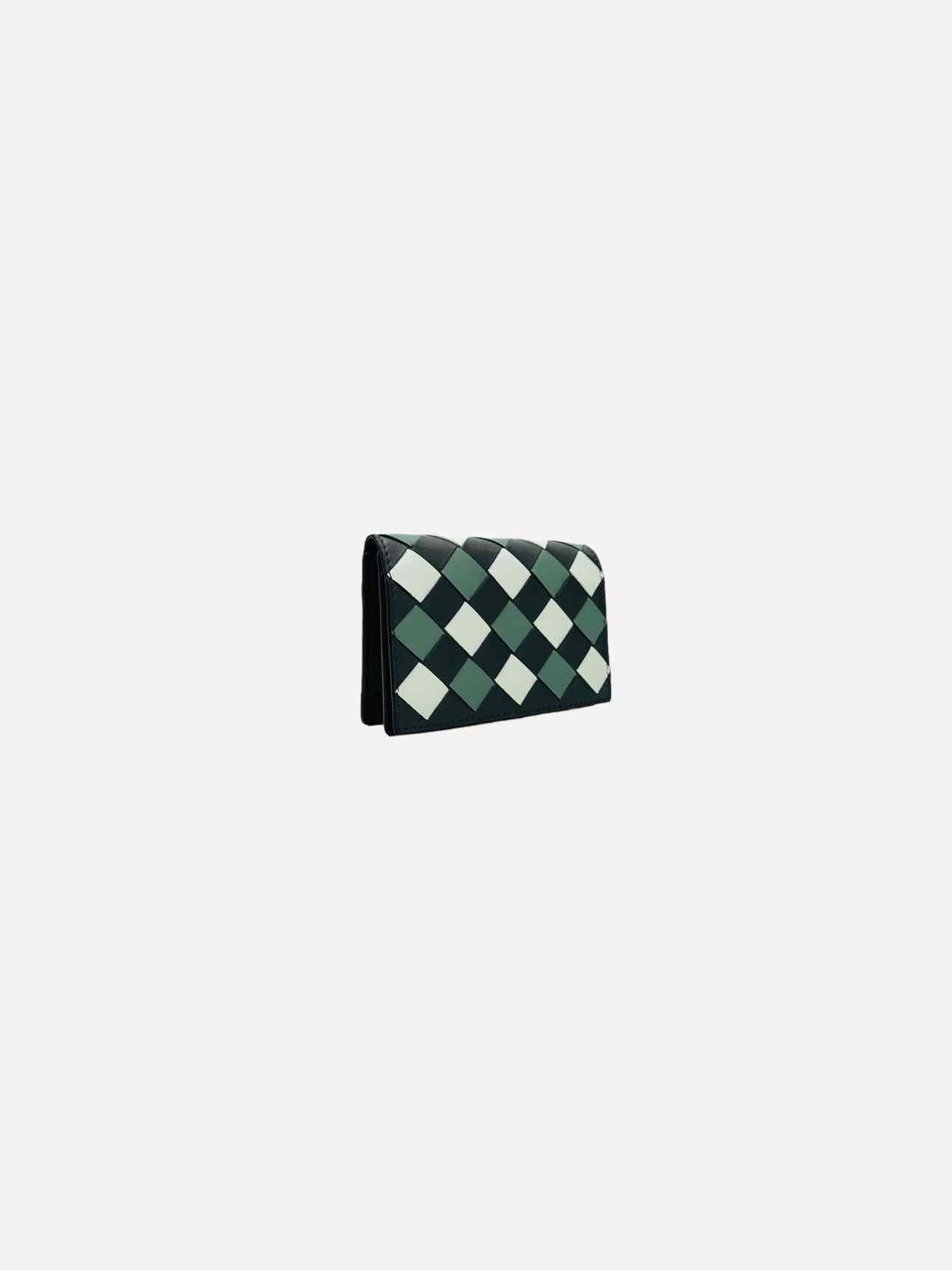 Bottega Veneta Black, Green & Black Compact Wallet