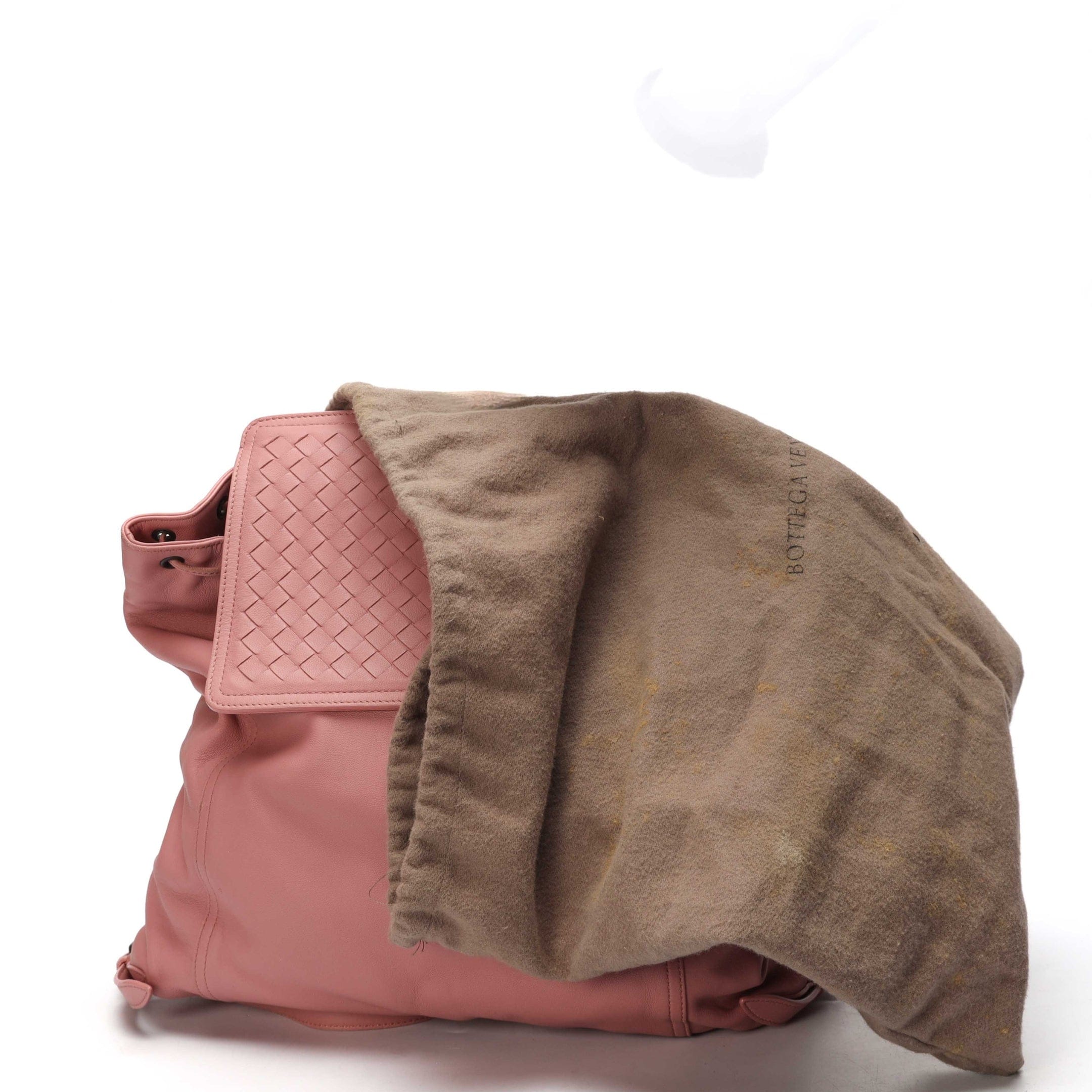 Bottega Veneta Pink Intrecciato Leather Backpack