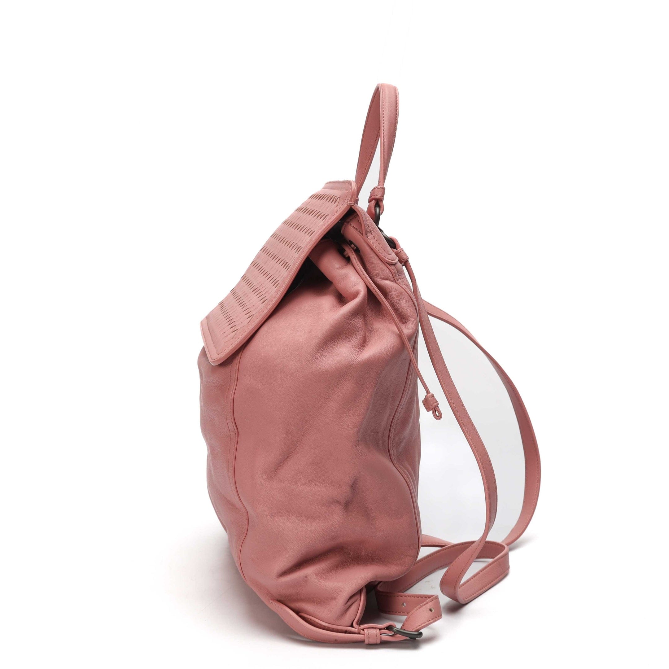 Bottega Veneta Pink Intrecciato Leather Backpack