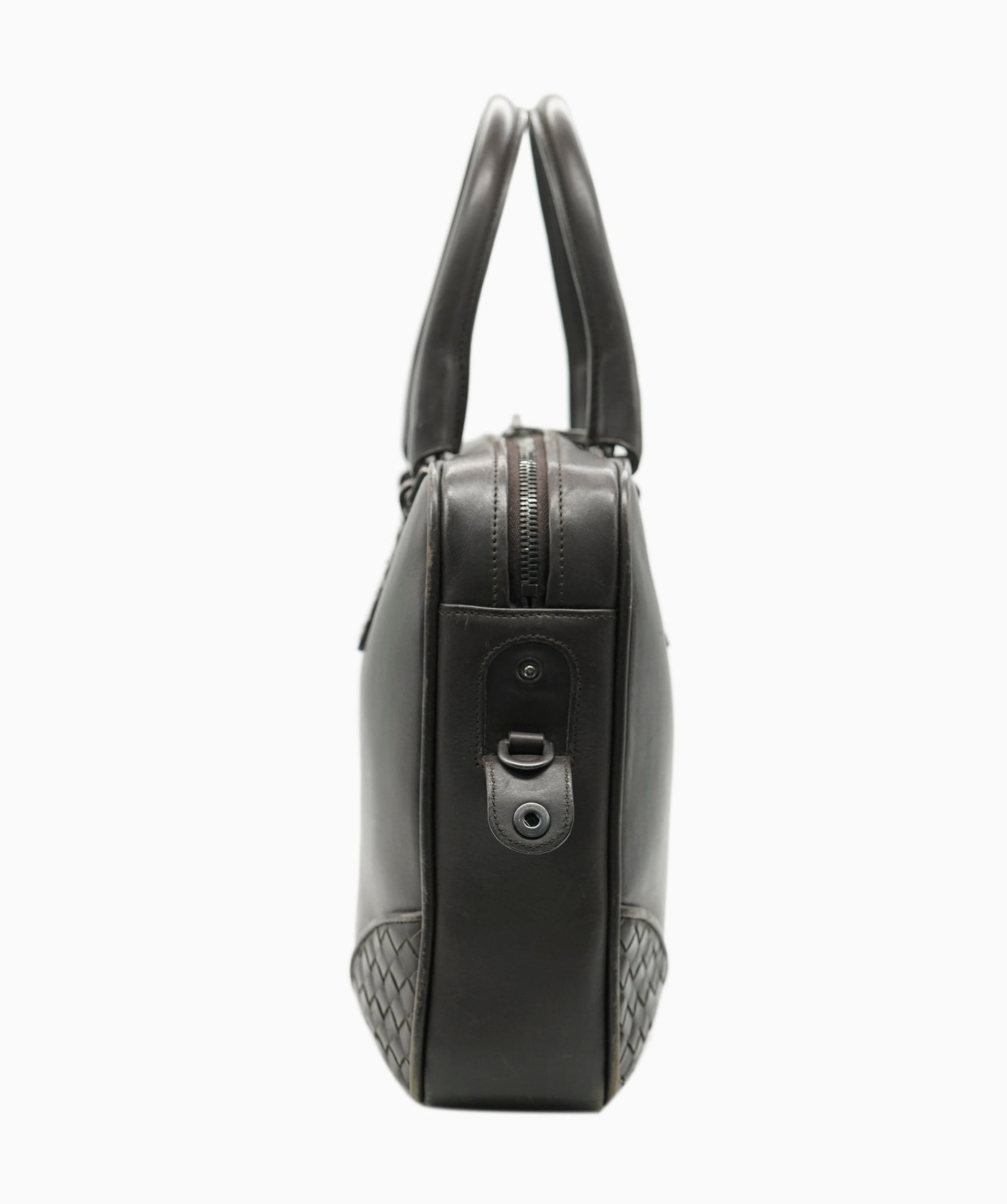 Bottega Veneta Intrecciato Trim Leather Briefcase - APC0006