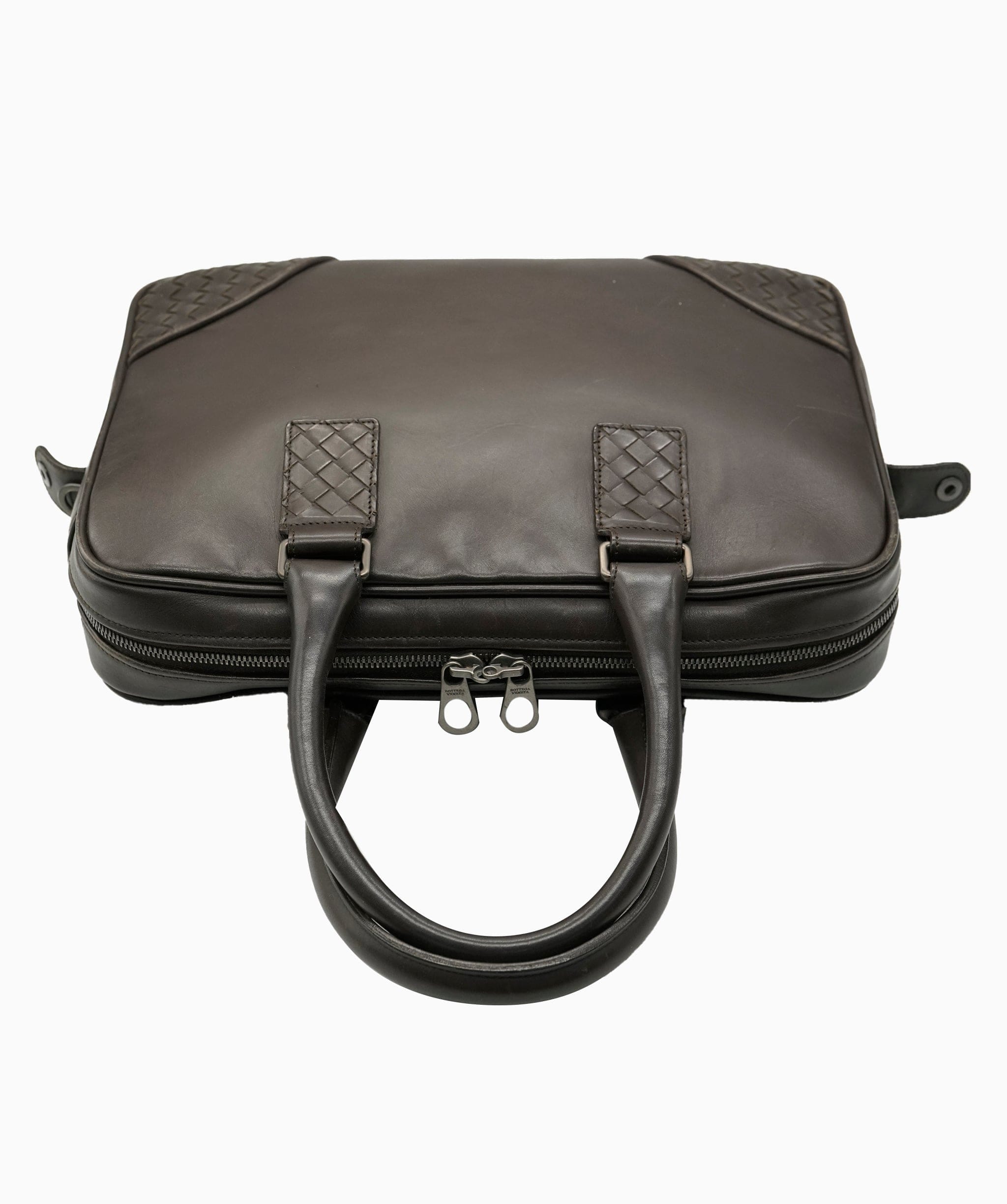 Bottega Veneta Intrecciato Trim Leather Briefcase - APC0006