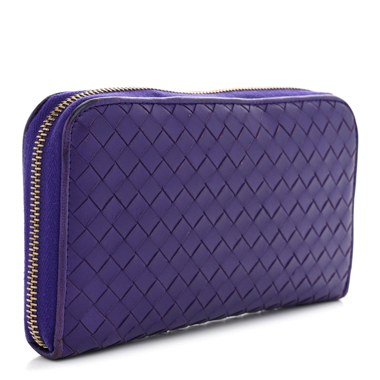 Bottega Veneta Nappa Intrecciato Zip Around Wallet Anemone
