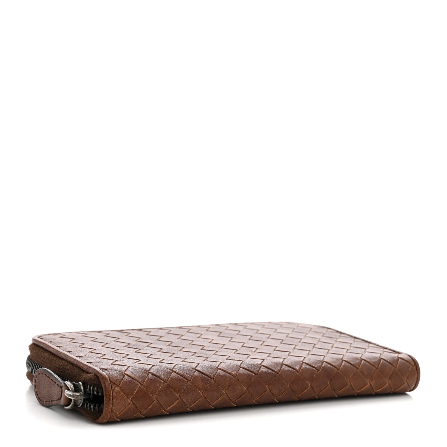 Bottega Veneta Nappa Intrecciato Zip Around Wallet Brown